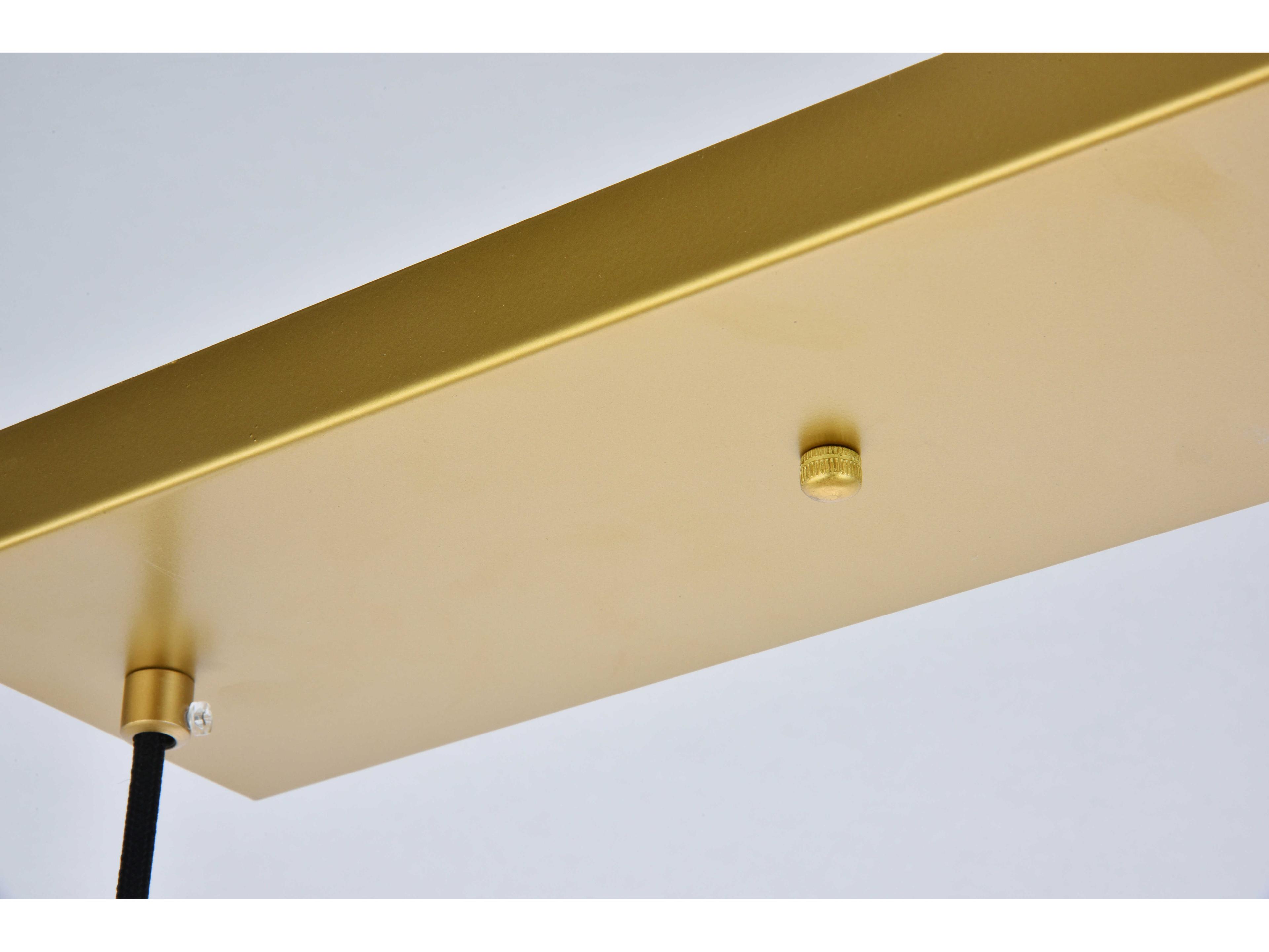 Elegant Lighting Baxter 3-Light Brass Glass Globe Linear Island Pendant