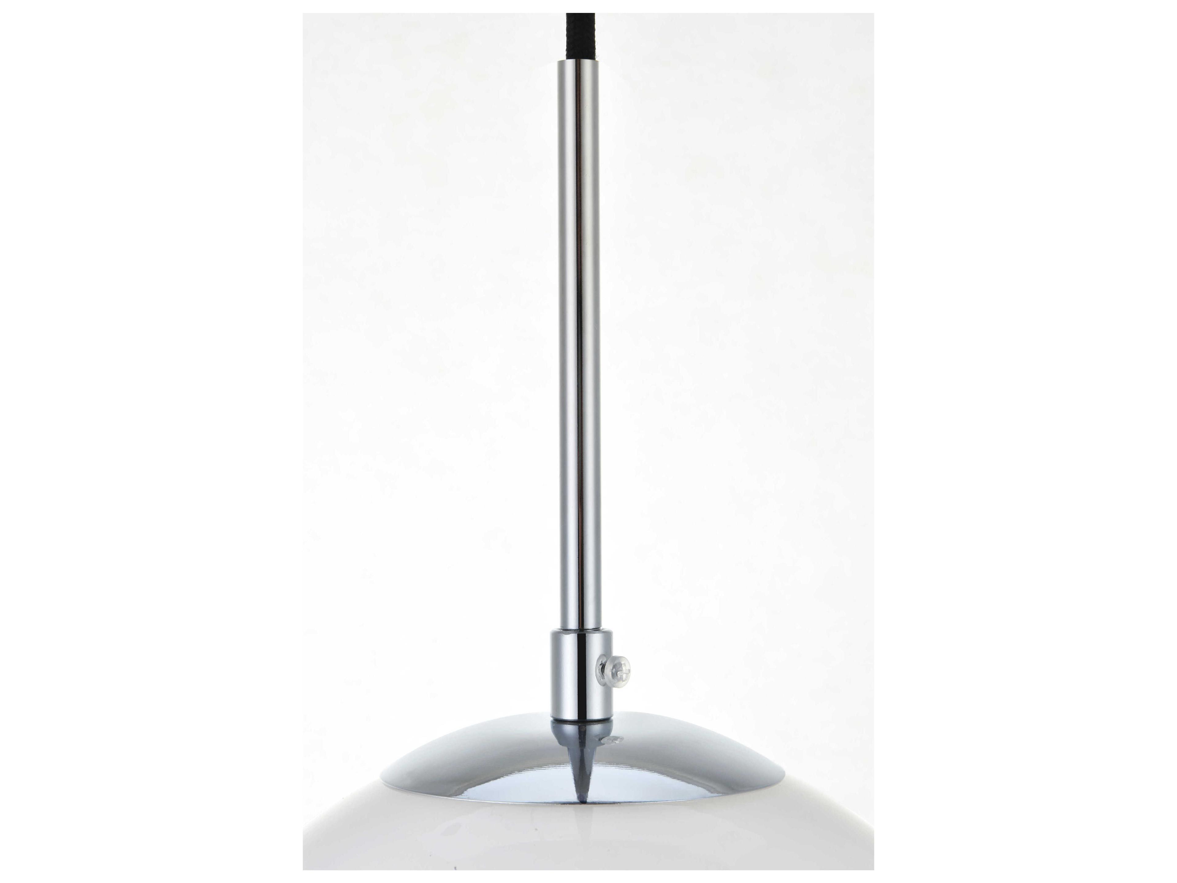 Elegant Lighting Baxter 3-Light Chrome Glass Globe Linear Island Pendant