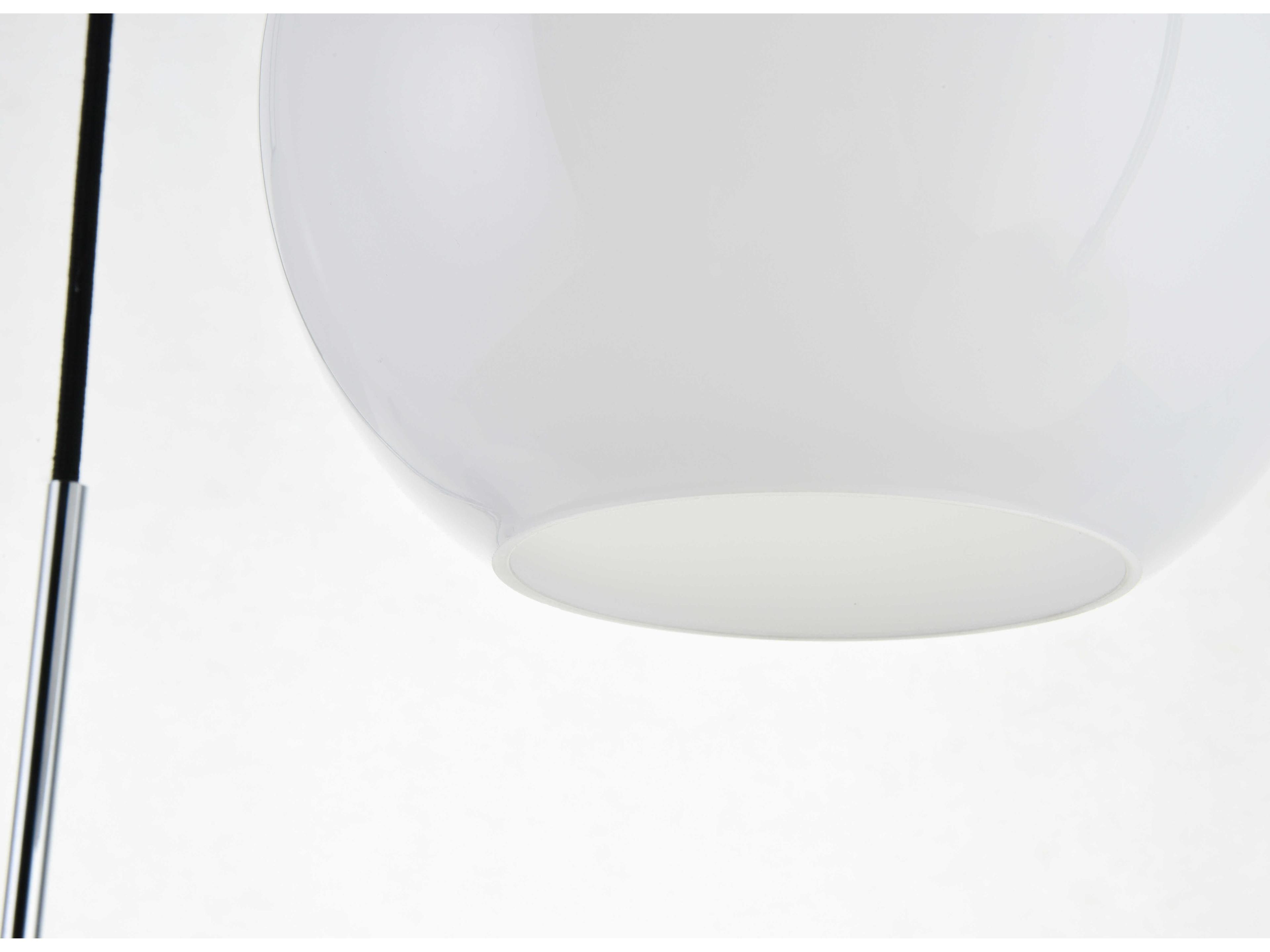 Elegant Lighting Baxter 3-Light Chrome Glass Globe Linear Island Pendant