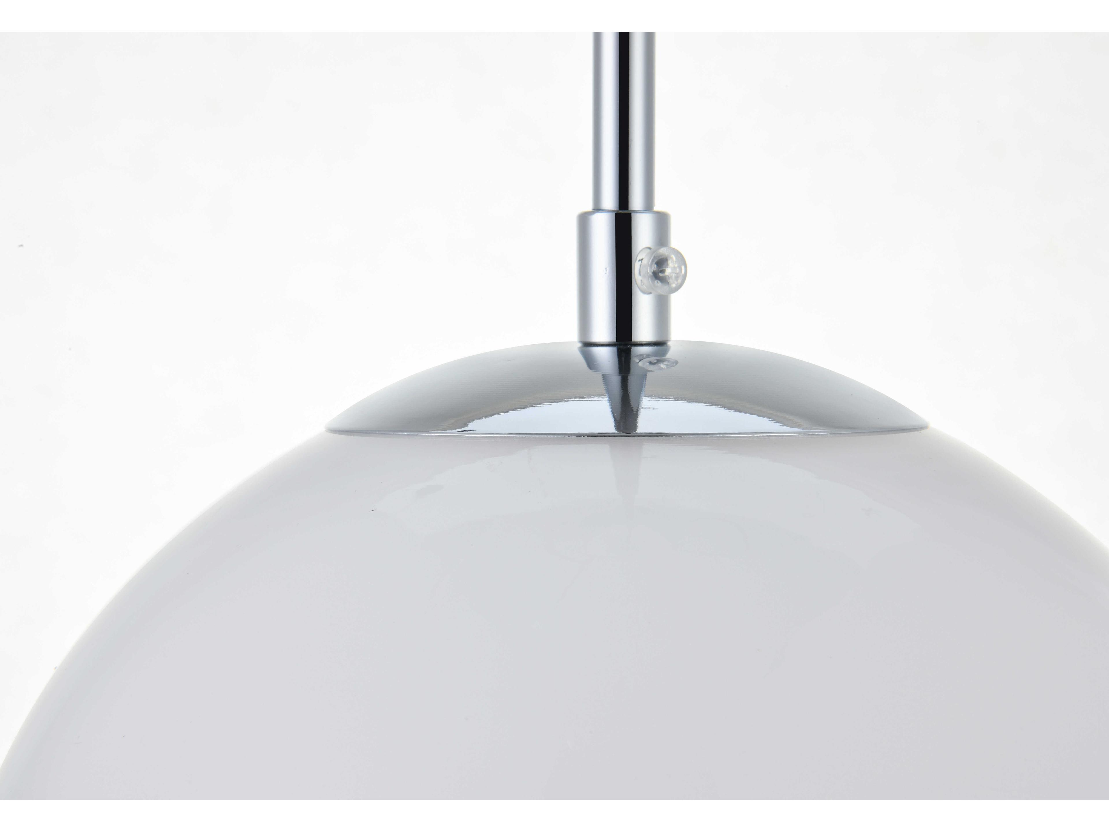 Elegant Lighting Baxter 3-Light Chrome Glass Globe Linear Island Pendant