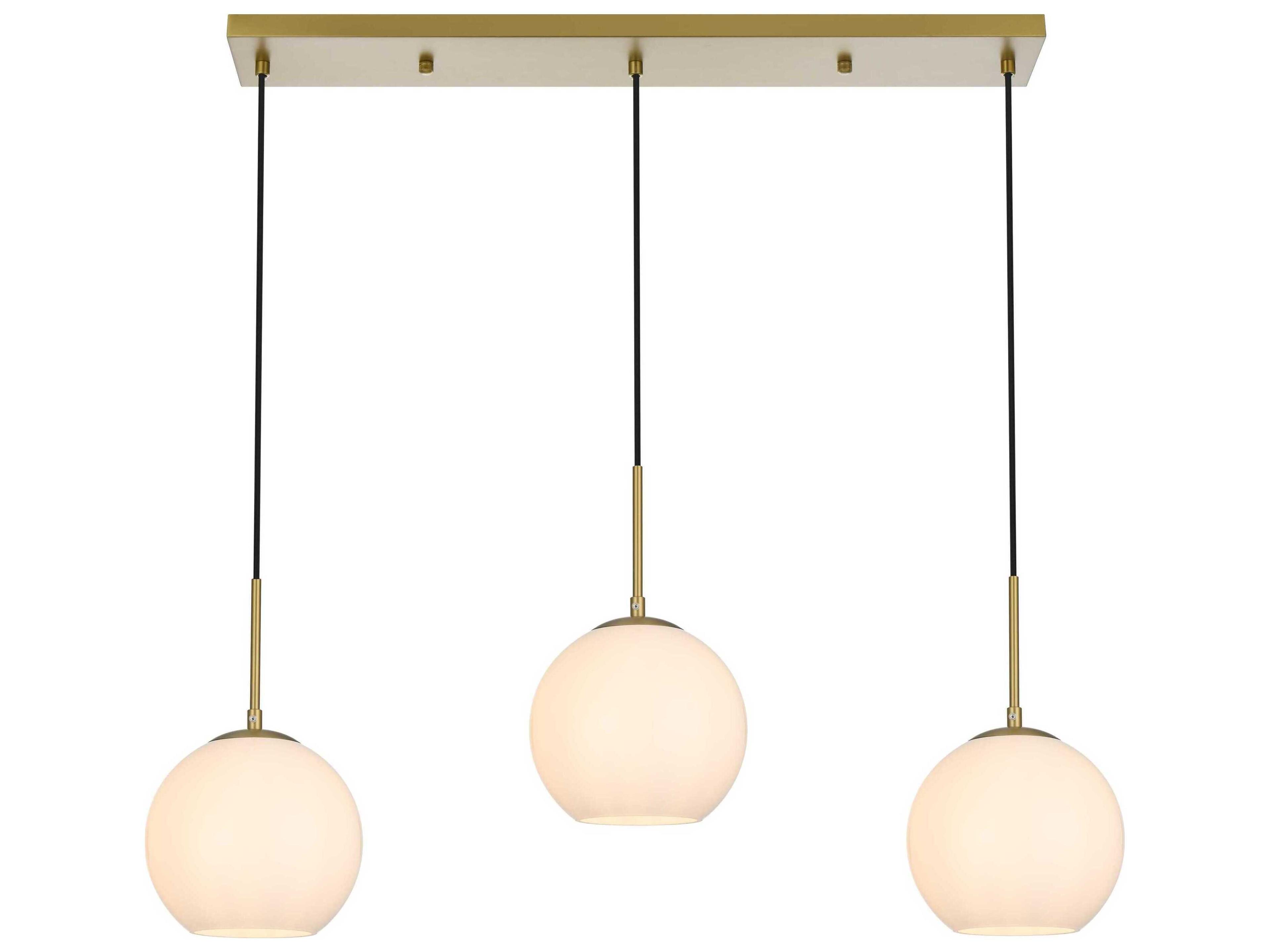Baxter 3-Light Satin Gold Globe Island Pendant