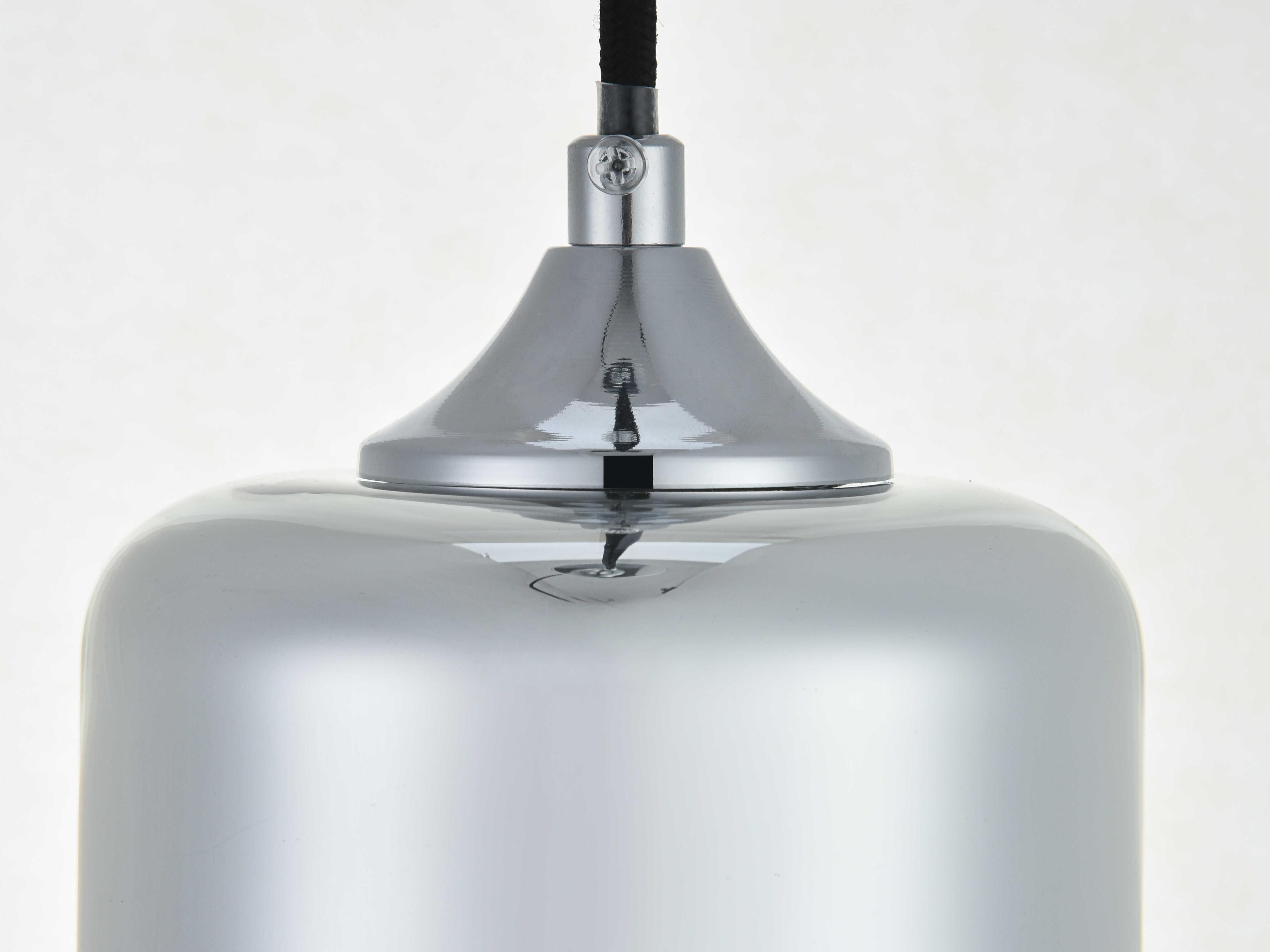 Elegant Lighting Ashwell 1-Light Chrome Glass Cylinder Mini Pendant