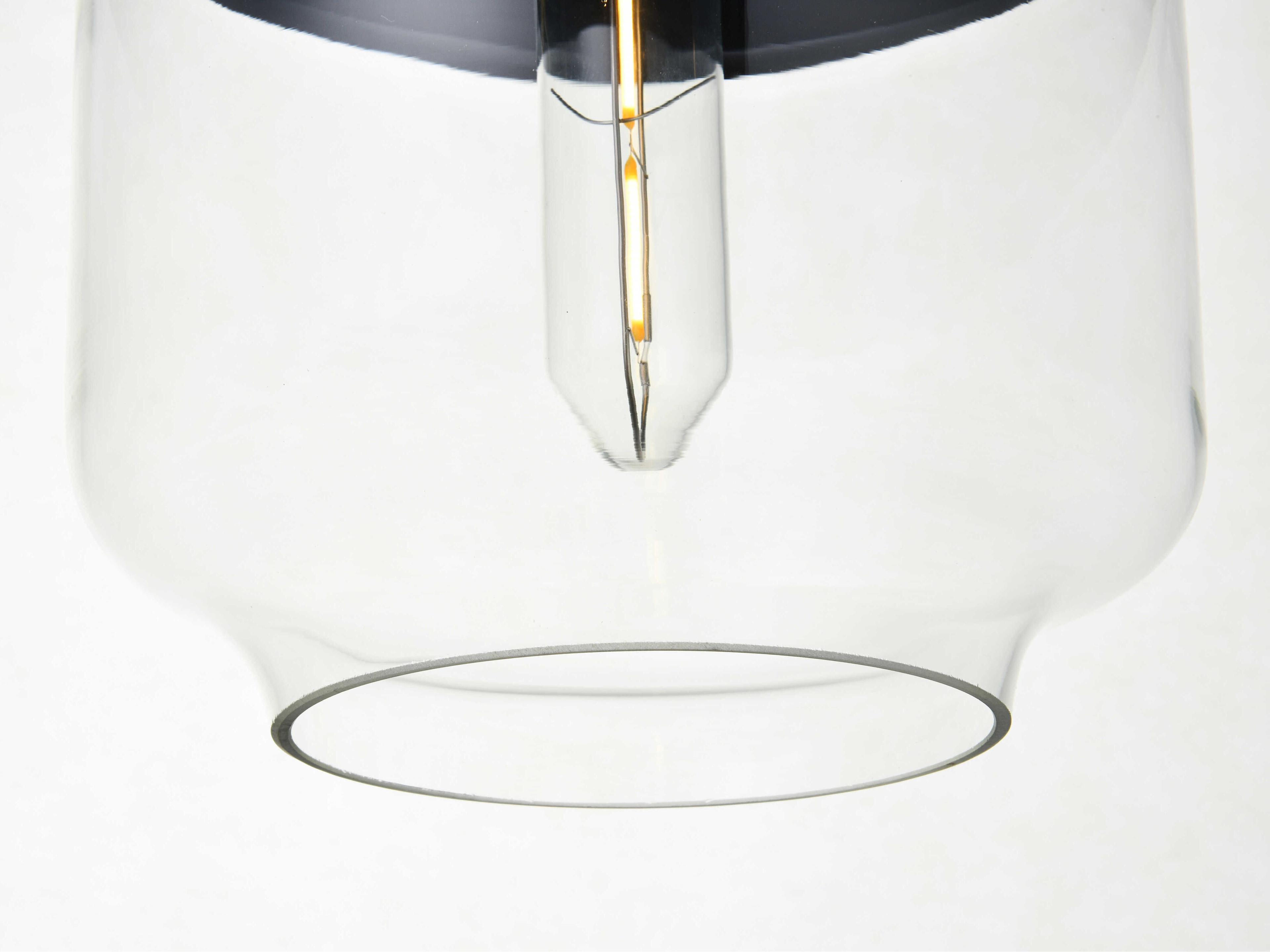 Elegant Lighting Ashwell 1-Light Black Glass Mini Pendant