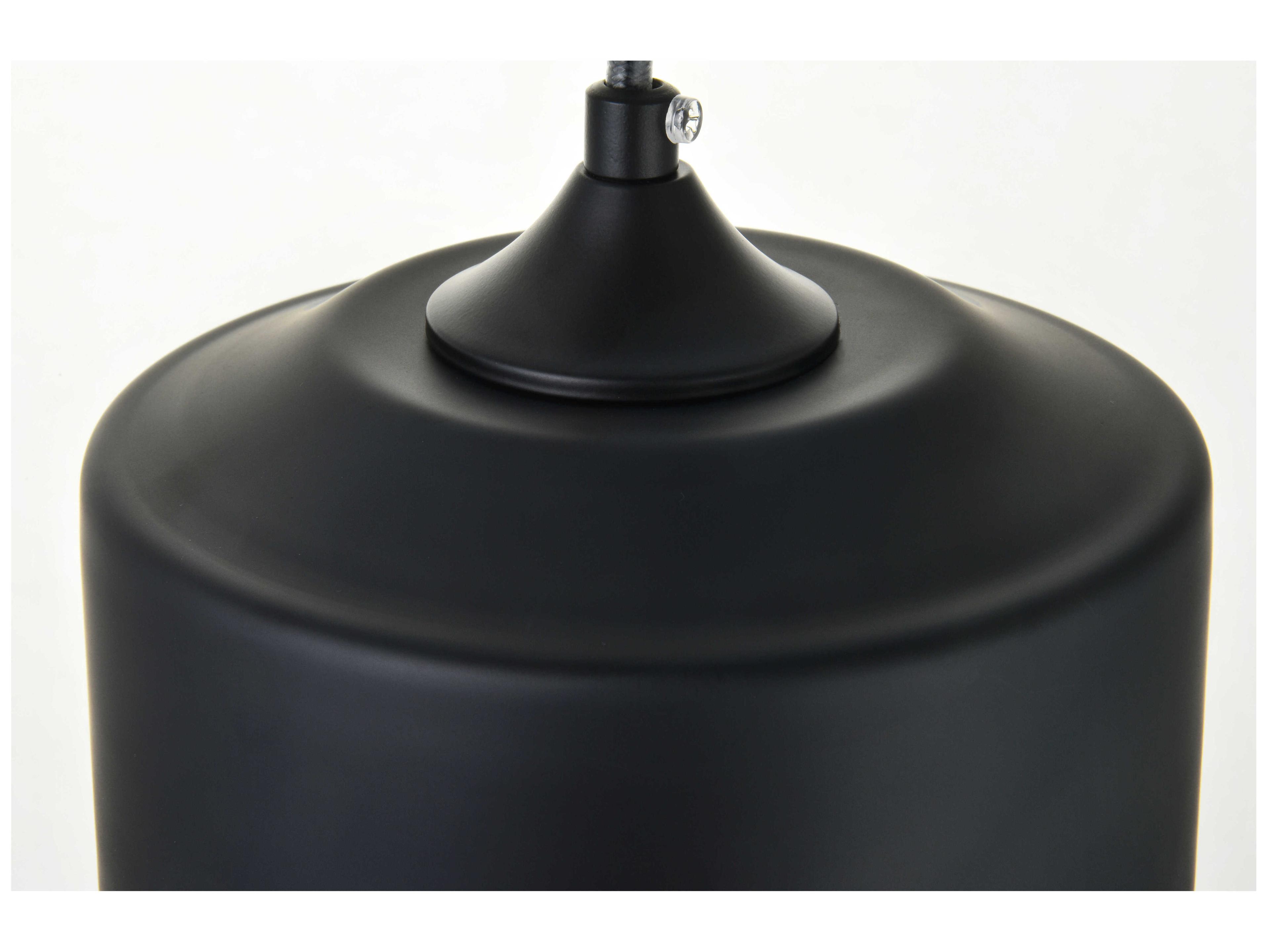 Elegant Lighting Ashwell 1-Light Black Glass Mini Pendant