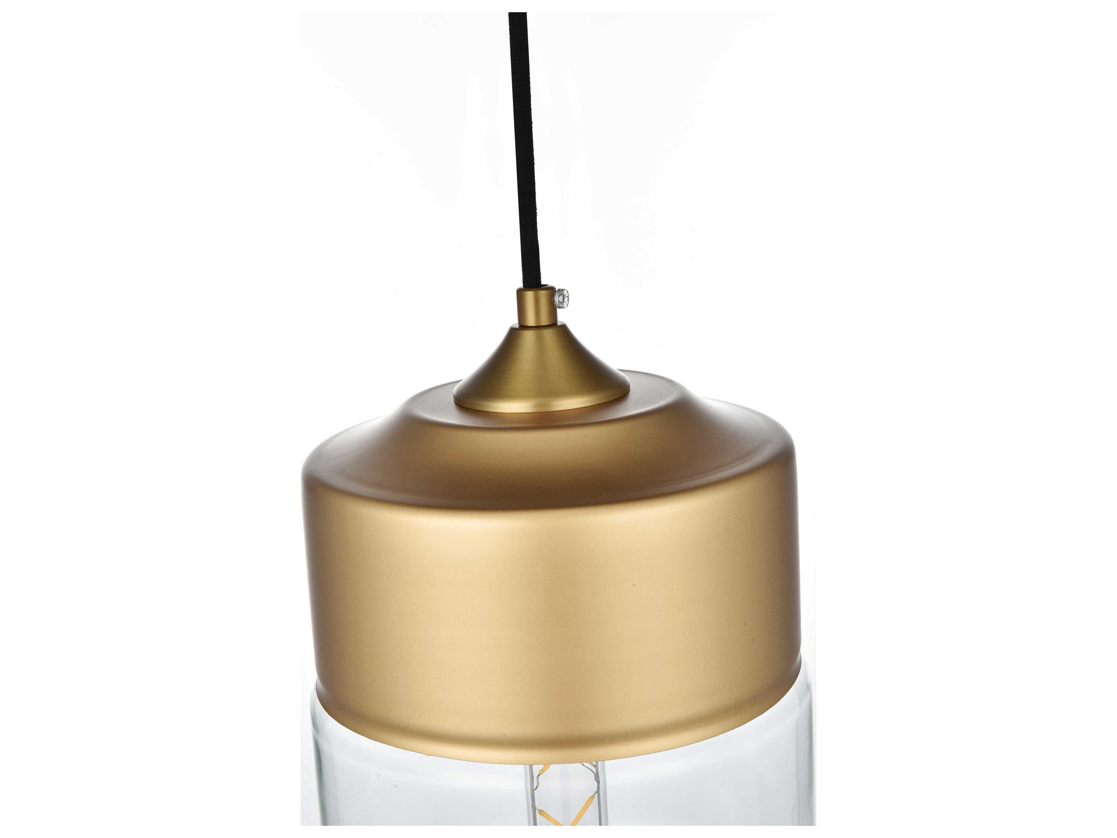 Elegant Lighting Ashwell 1-Light Satin Gold Mini Pendant
