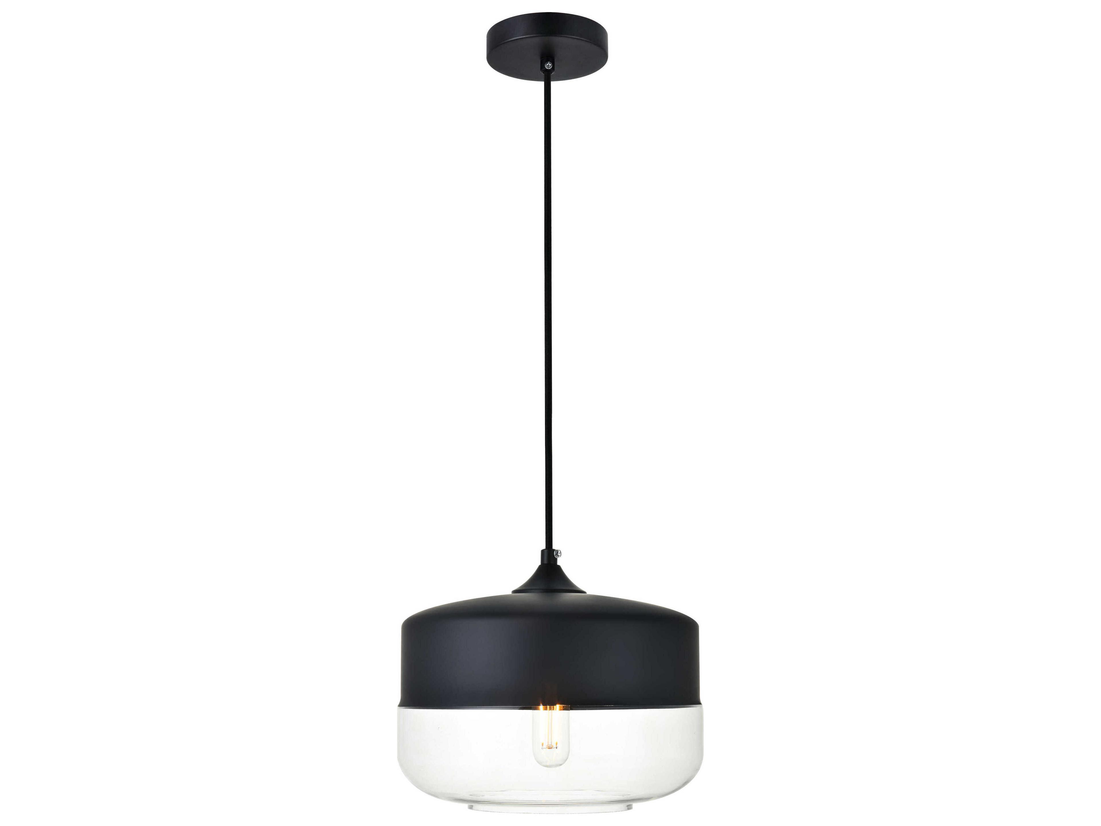 Ashwell 1-Light Black Glass Mini Pendant