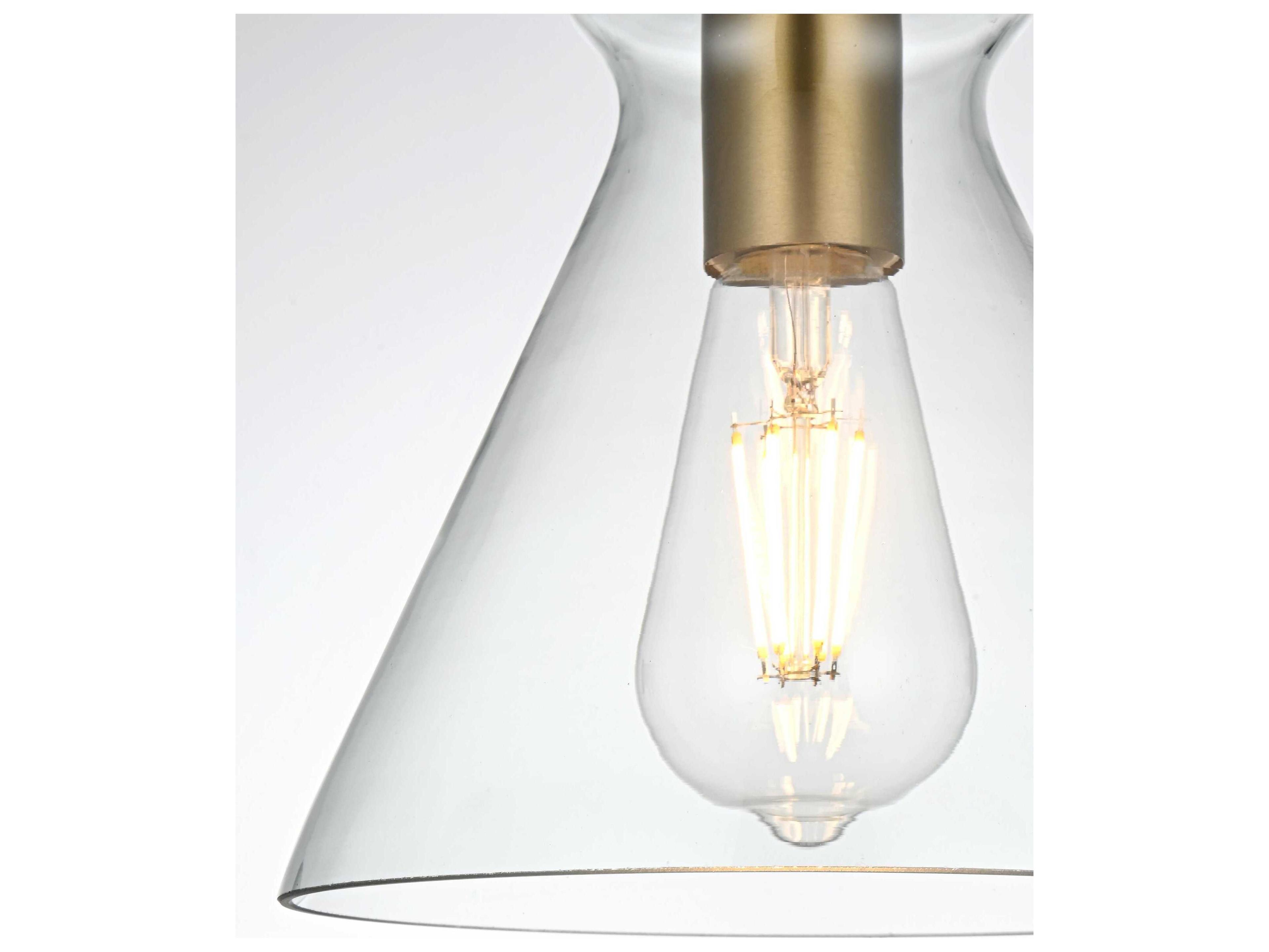 Elegant Lighting Destry 1-Light Satin Gold Mini Pendant