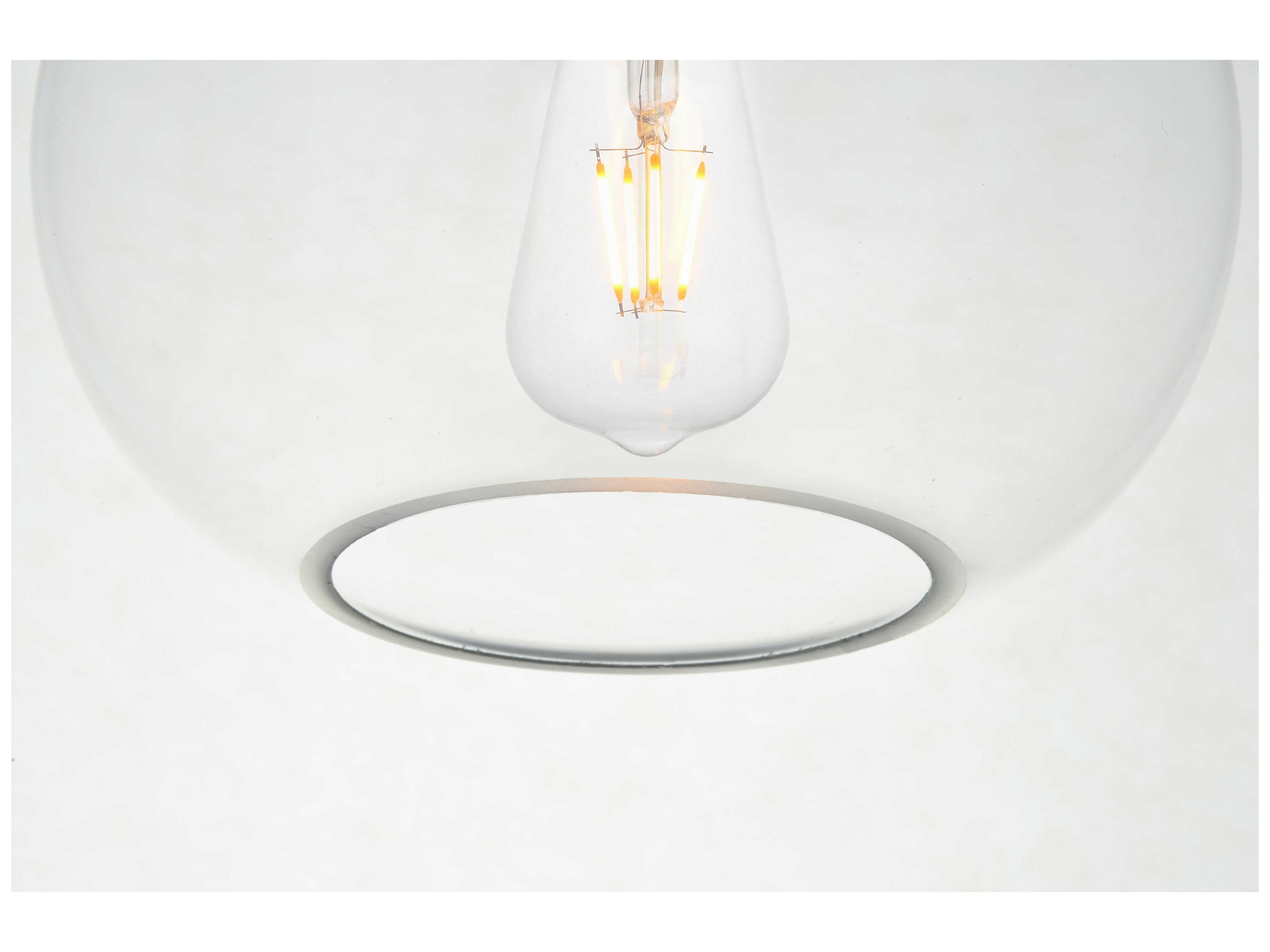 Elegant Lighting Destry 1-Light Chrome Glass Round Mini Pendant