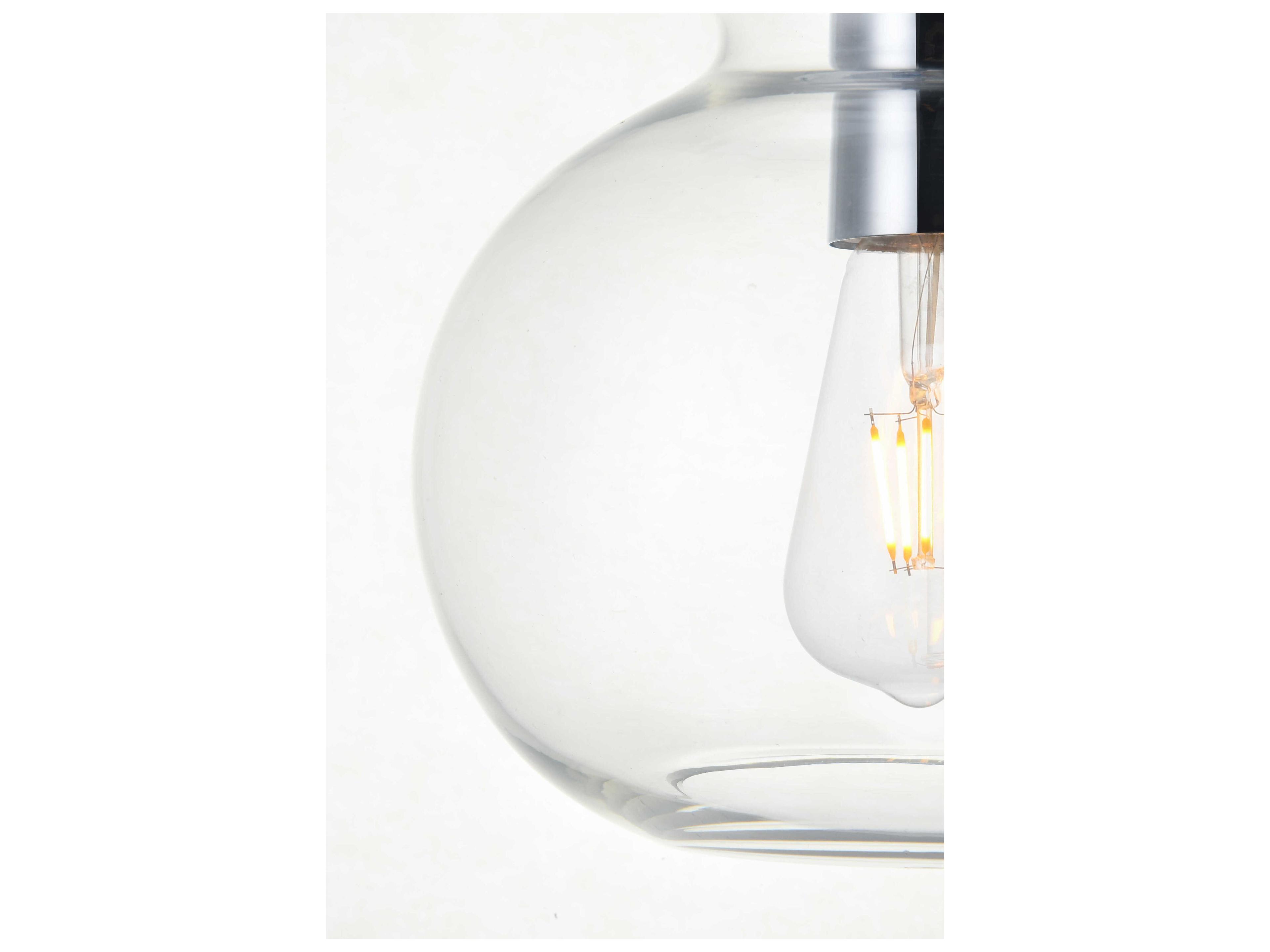 Elegant Lighting Destry 1-Light Chrome Glass Round Mini Pendant