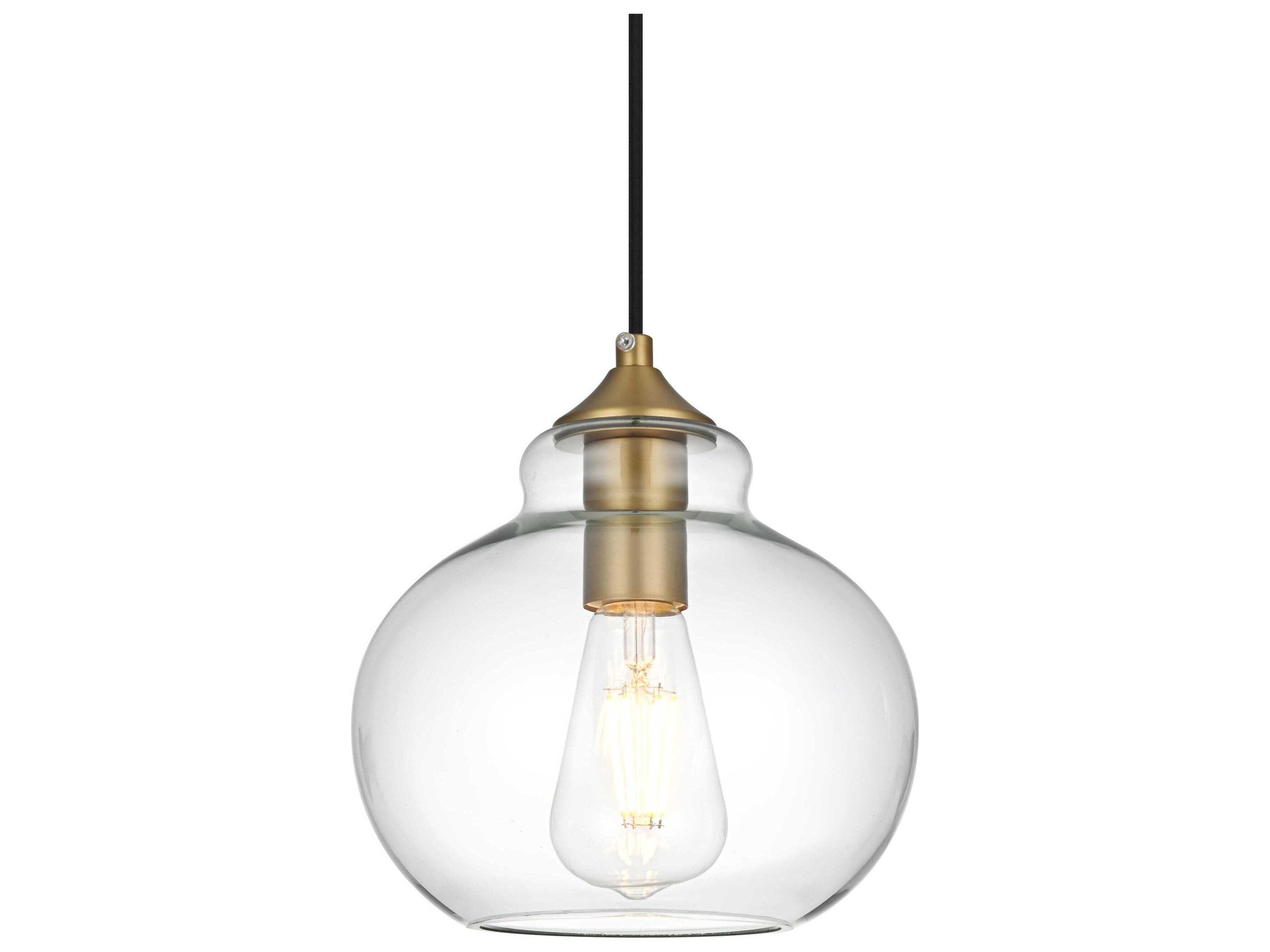 Elegant Lighting Destry 1-Light Satin Gold Mini Pendant
