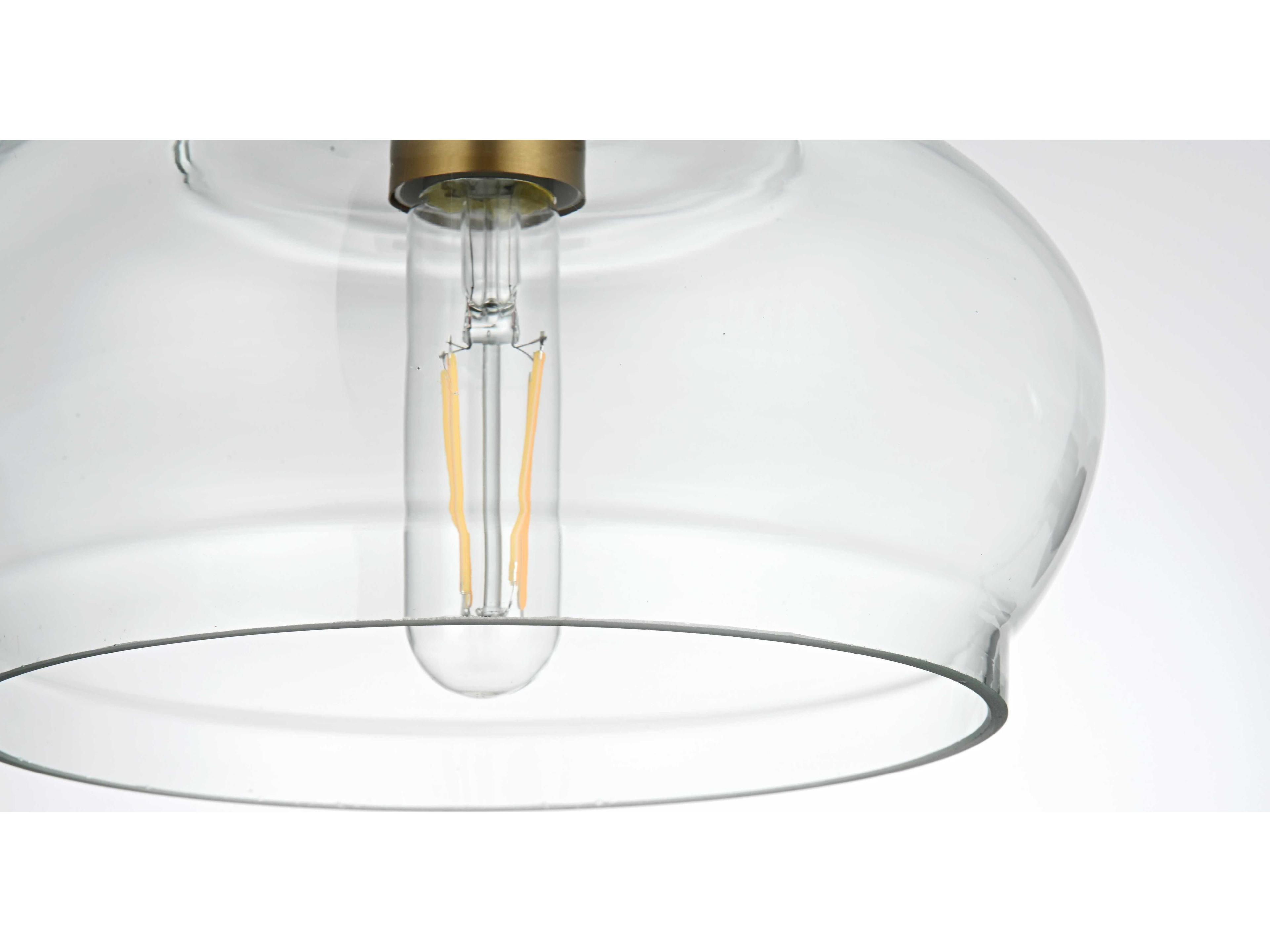 Elegant Lighting Destry 1-Light Satin Gold Mini Pendant