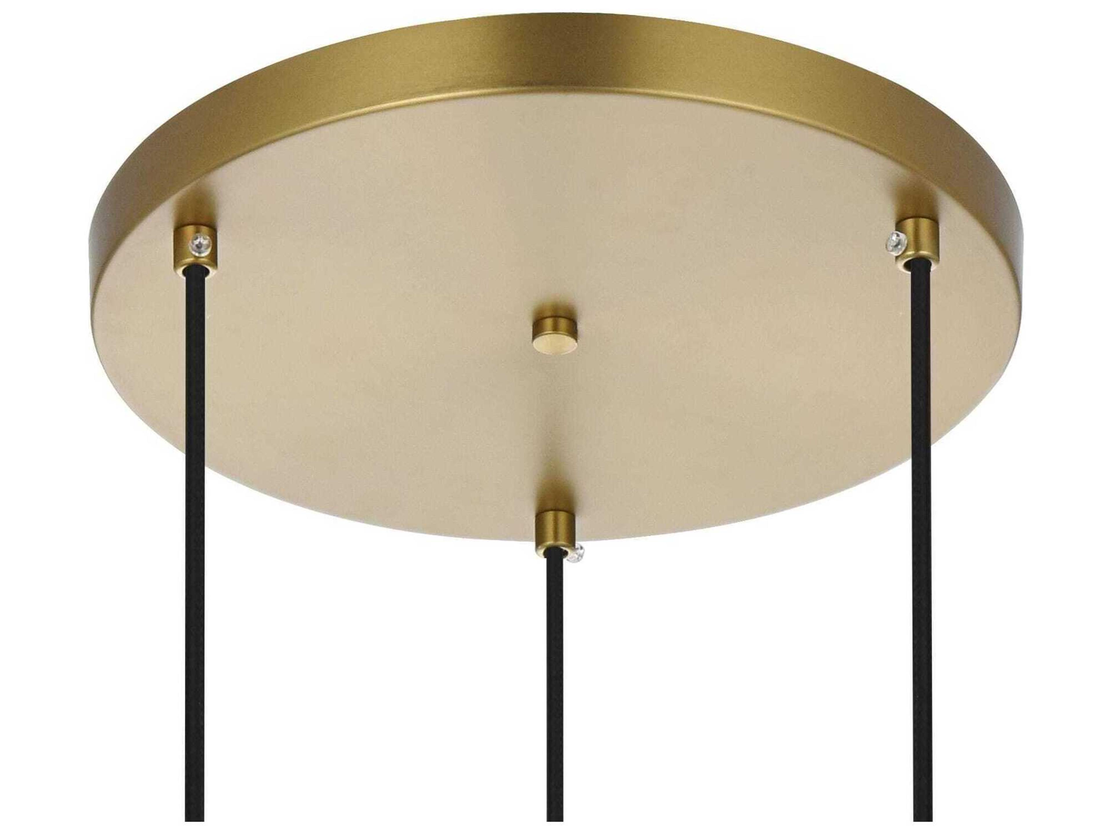 Elegant Lighting Destry 3-Light Satin Gold Pendant