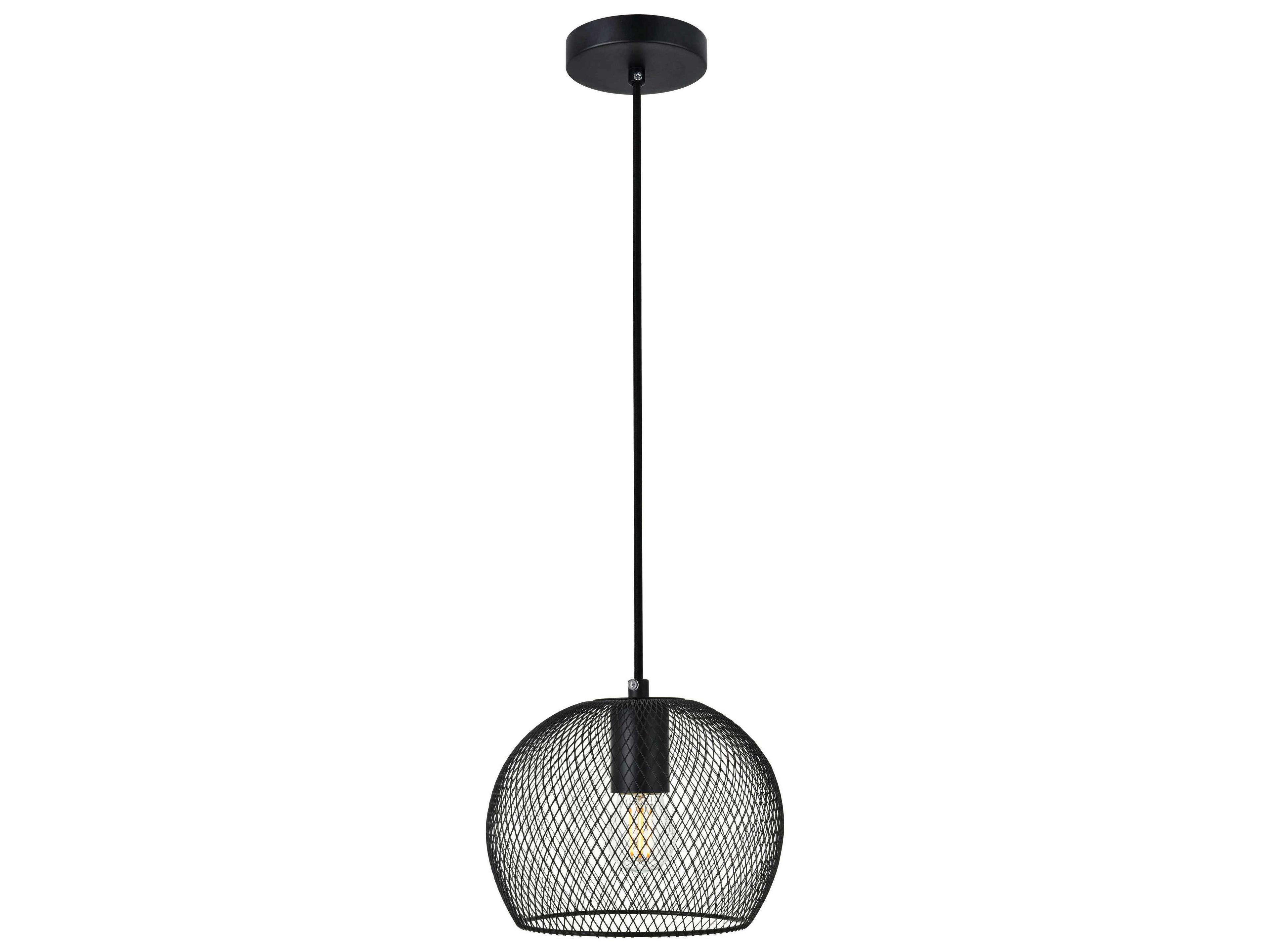 Keller 1-Light Black Dome Mini Pendant