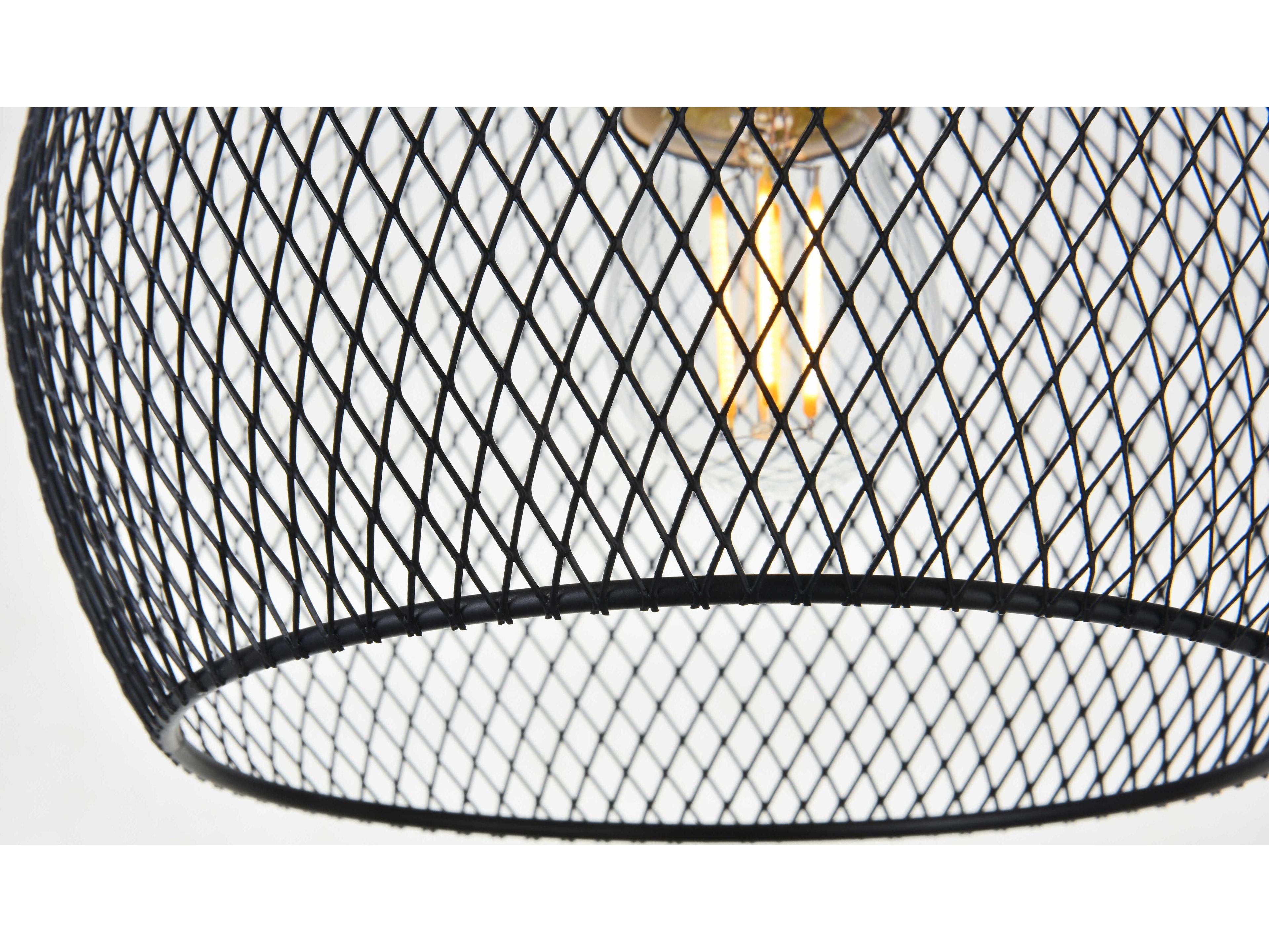 Elegant Lighting Keller 1-Light Black Dome Mini Pendant