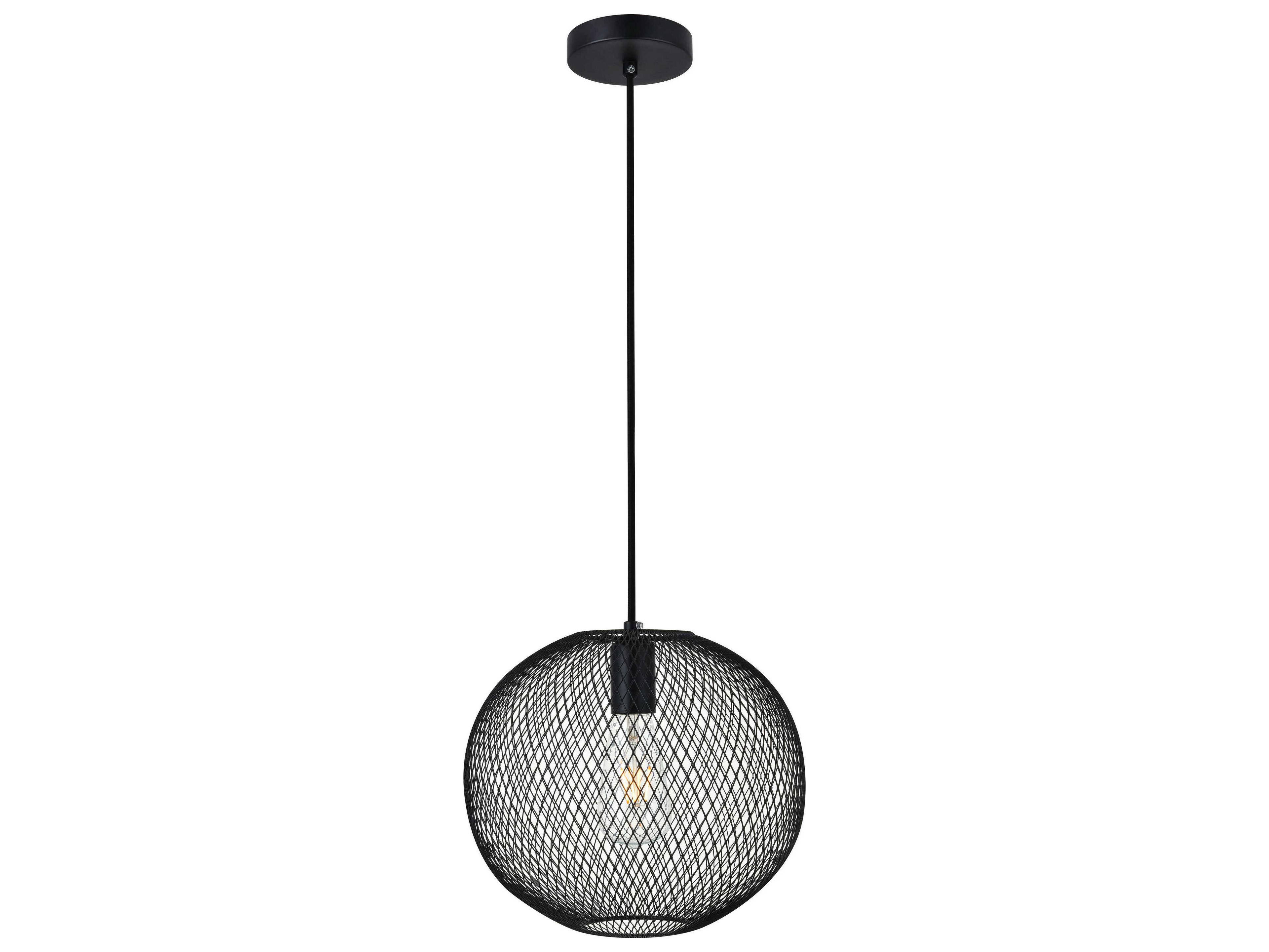 Keller 1-Light Black Globe Pendant