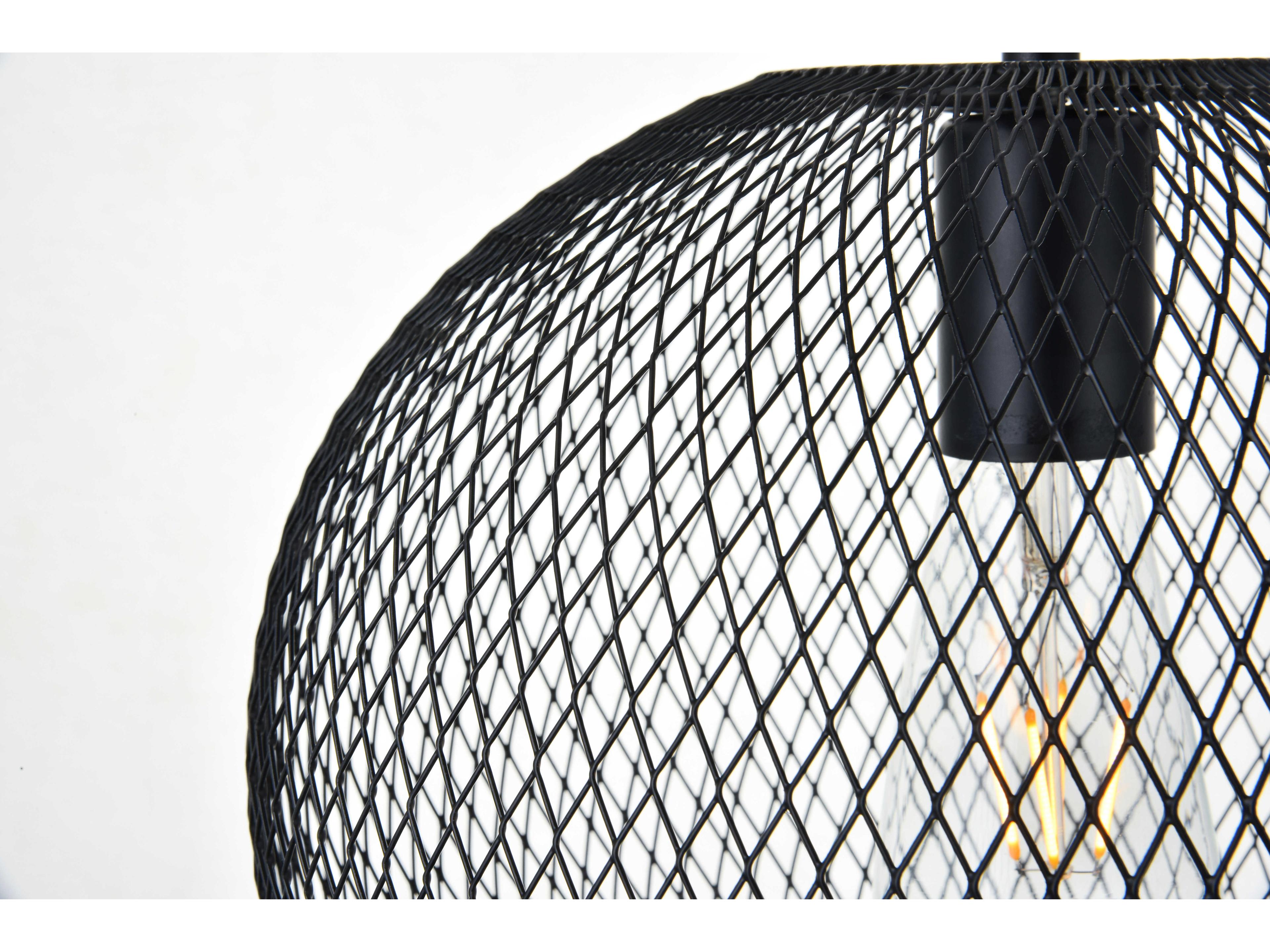 Elegant Lighting Keller 1-Light Black Globe Pendant