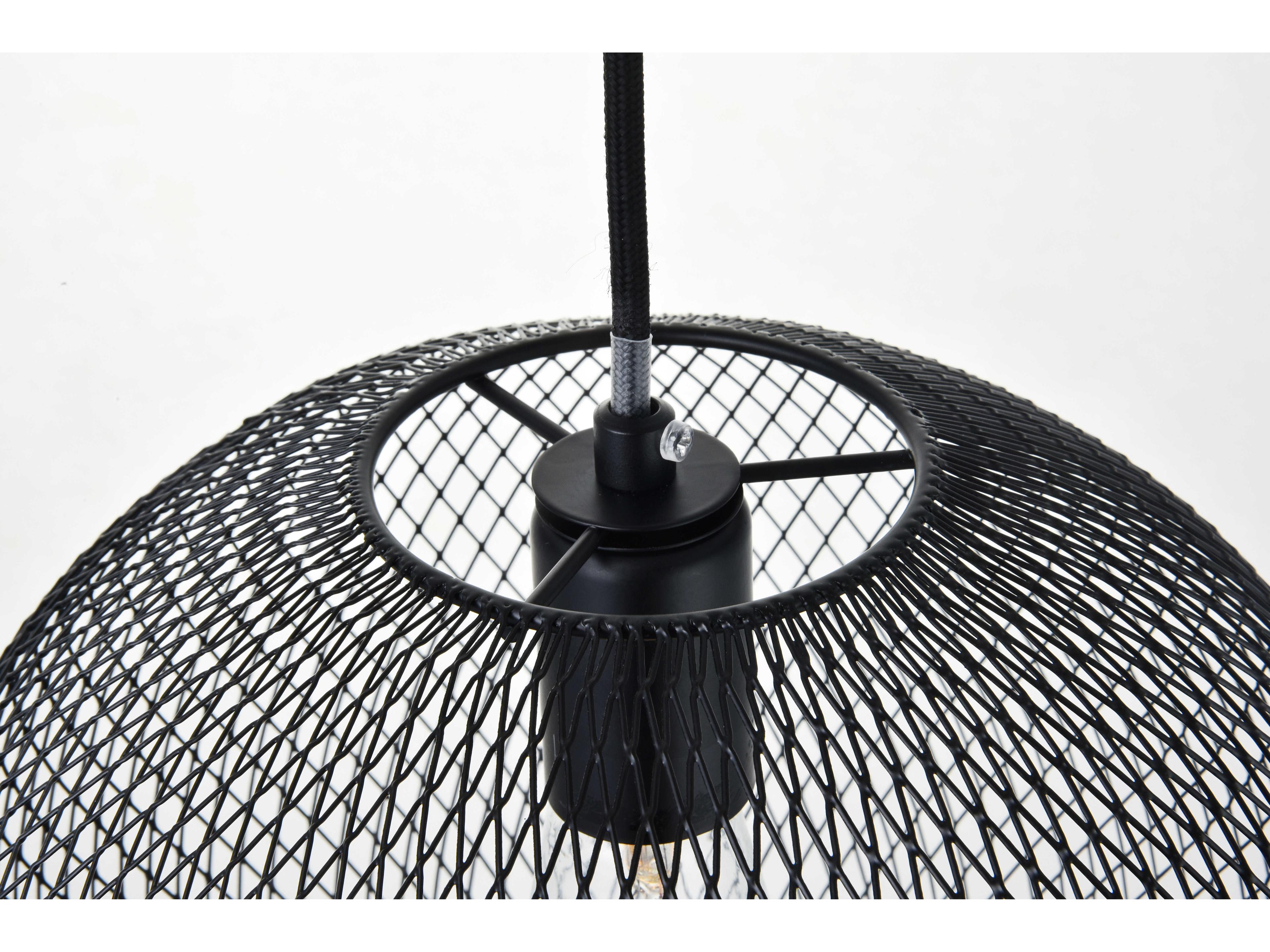 Elegant Lighting Keller 1-Light Black Globe Pendant