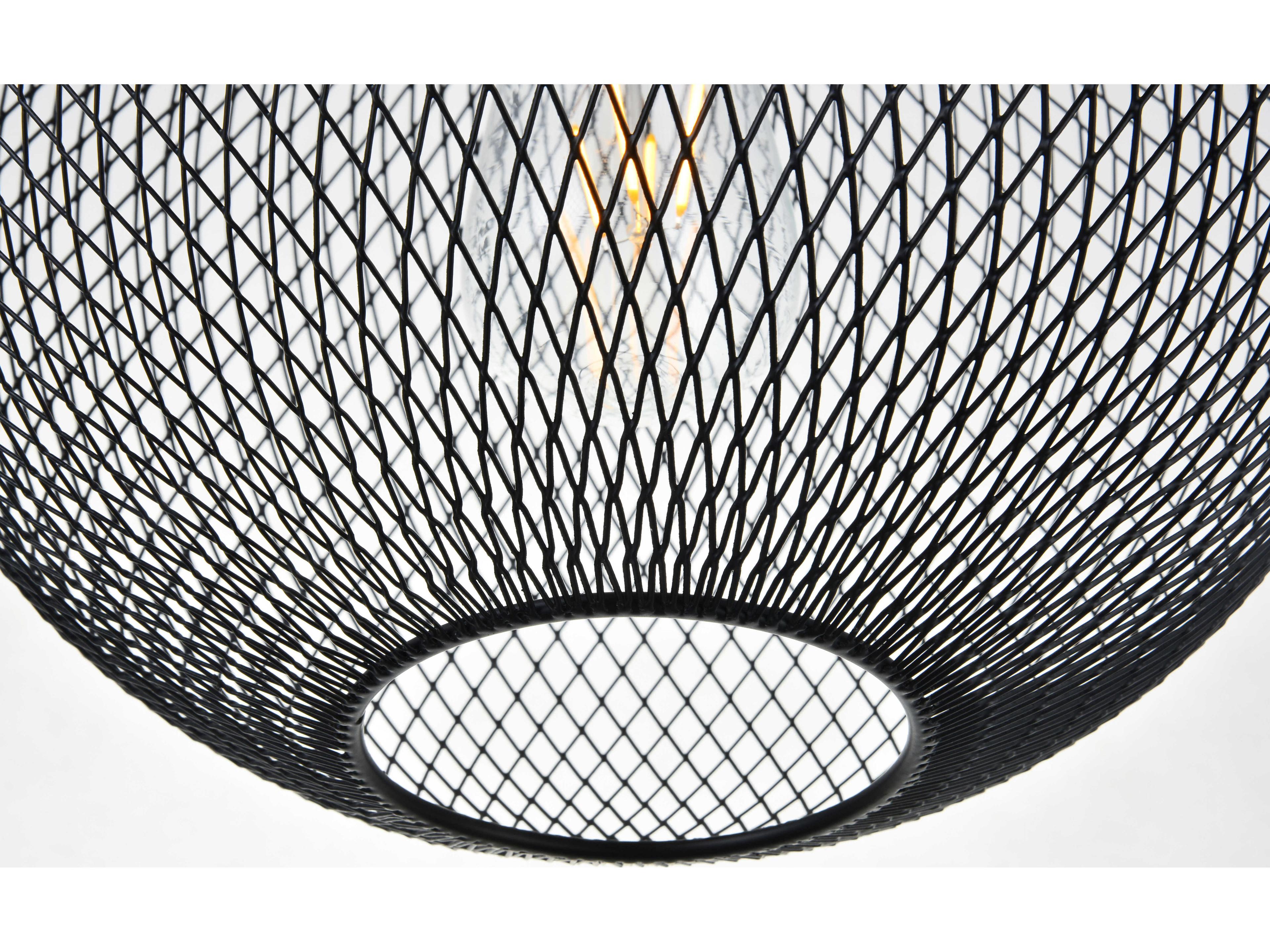 Elegant Lighting Keller 1-Light Black Globe Pendant