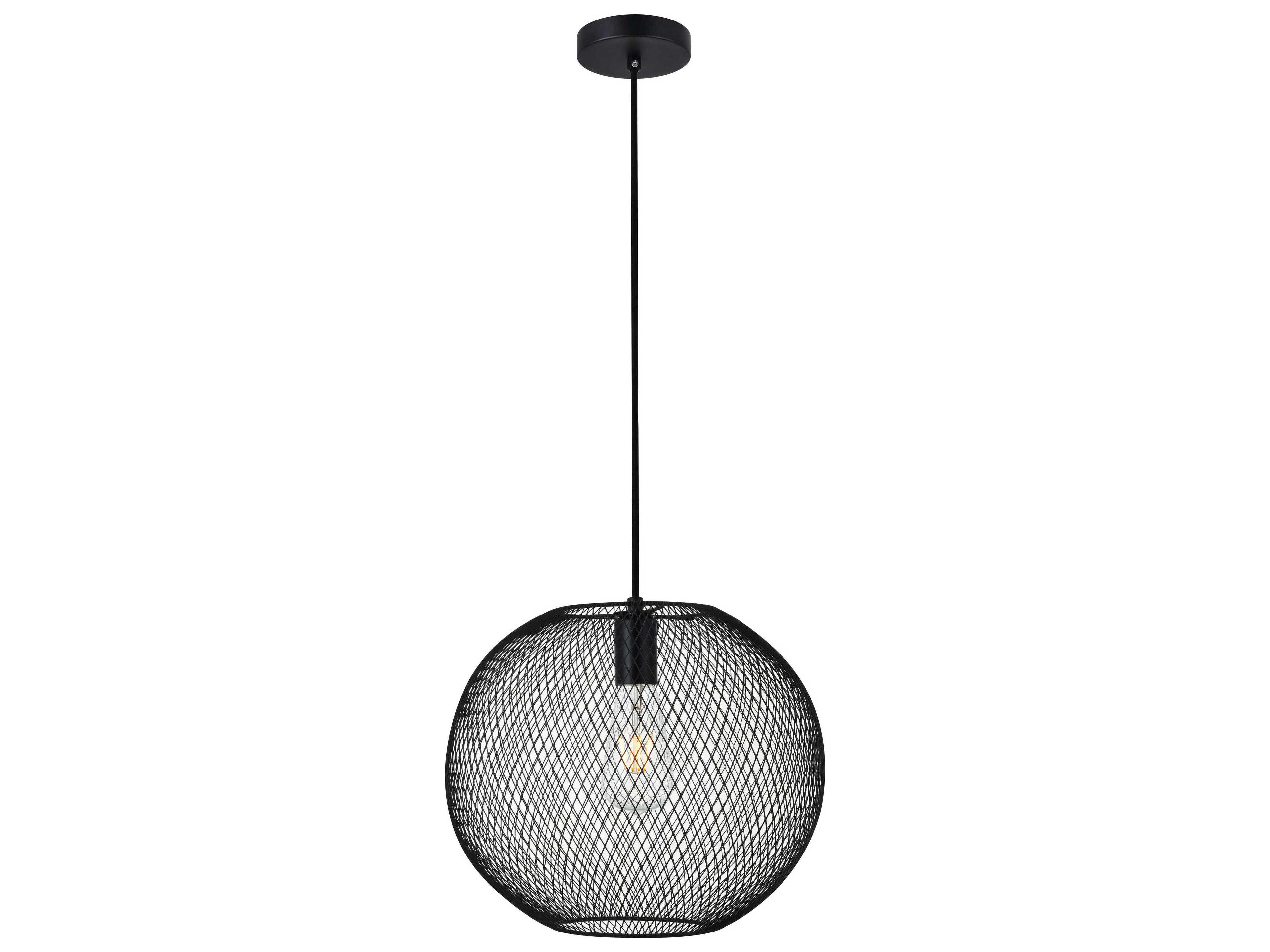 Keller 1-Light Black Globe Pendant