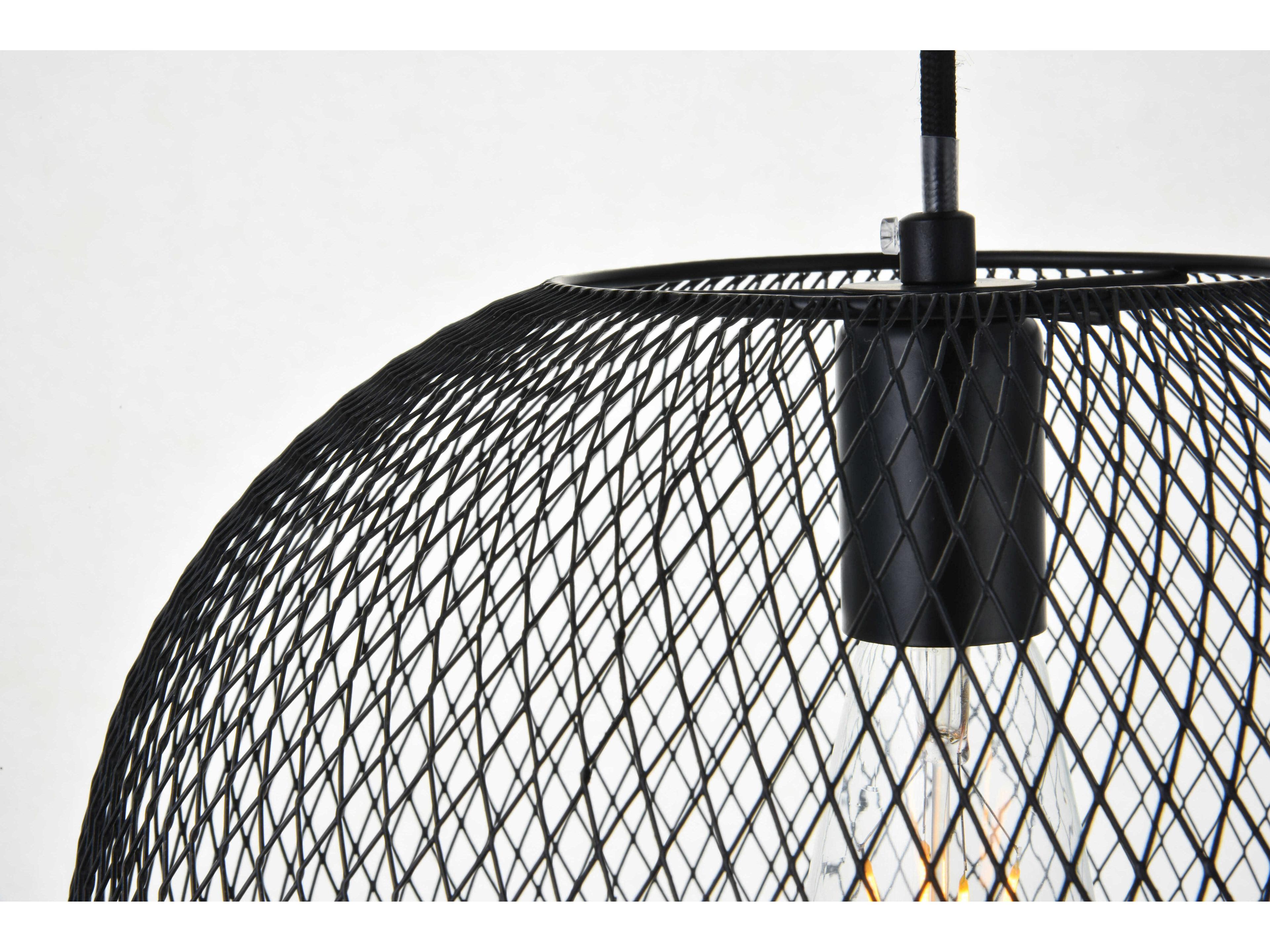 Elegant Lighting Keller 1-Light Black Globe Pendant