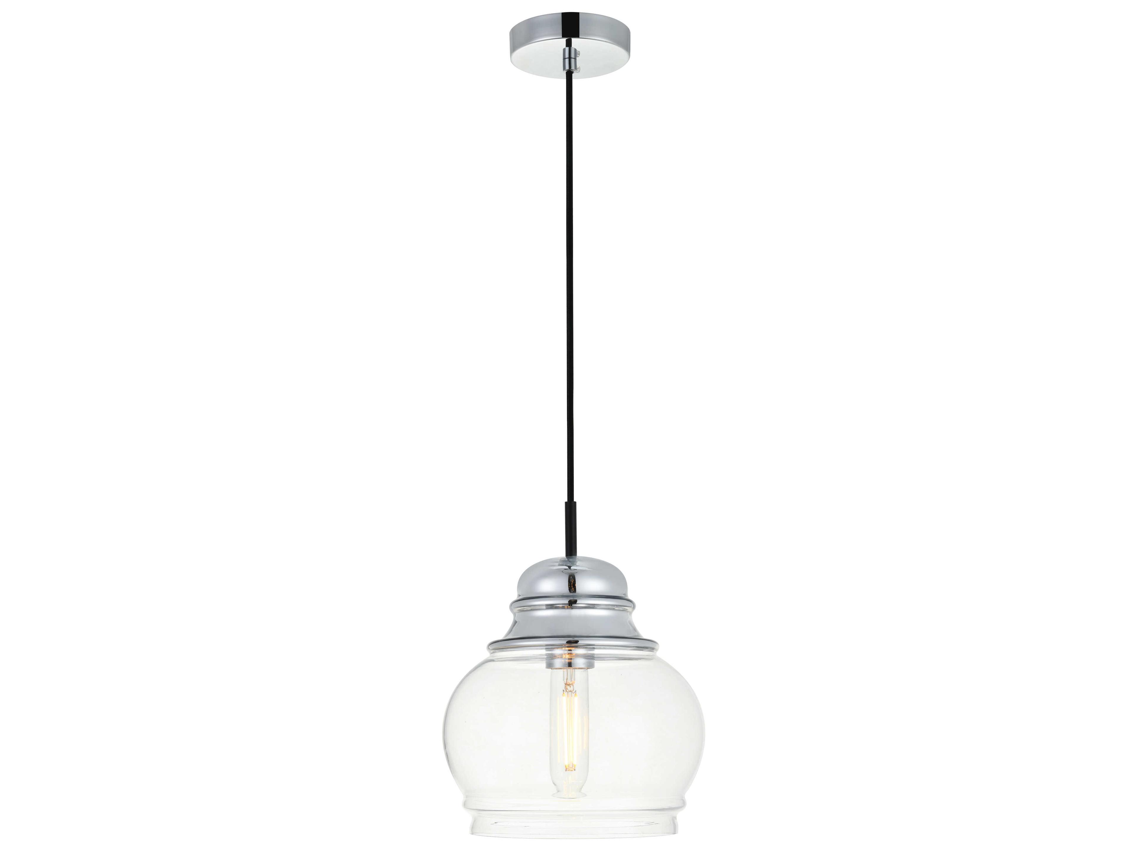 Kenna 1-Light Chrome Glass Mini Pendant