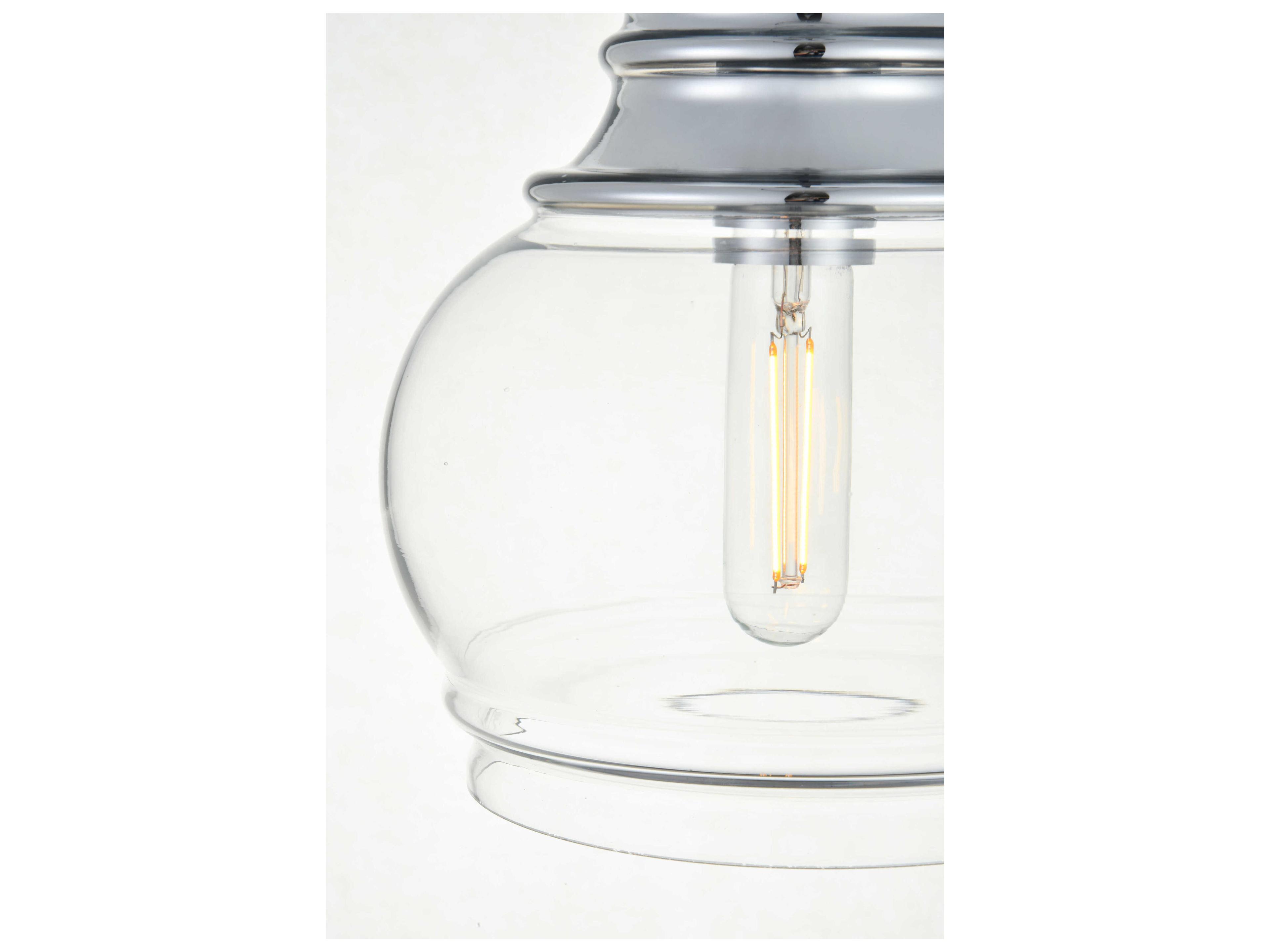 Elegant Lighting Kenna 1-Light Chrome Glass Mini Pendant
