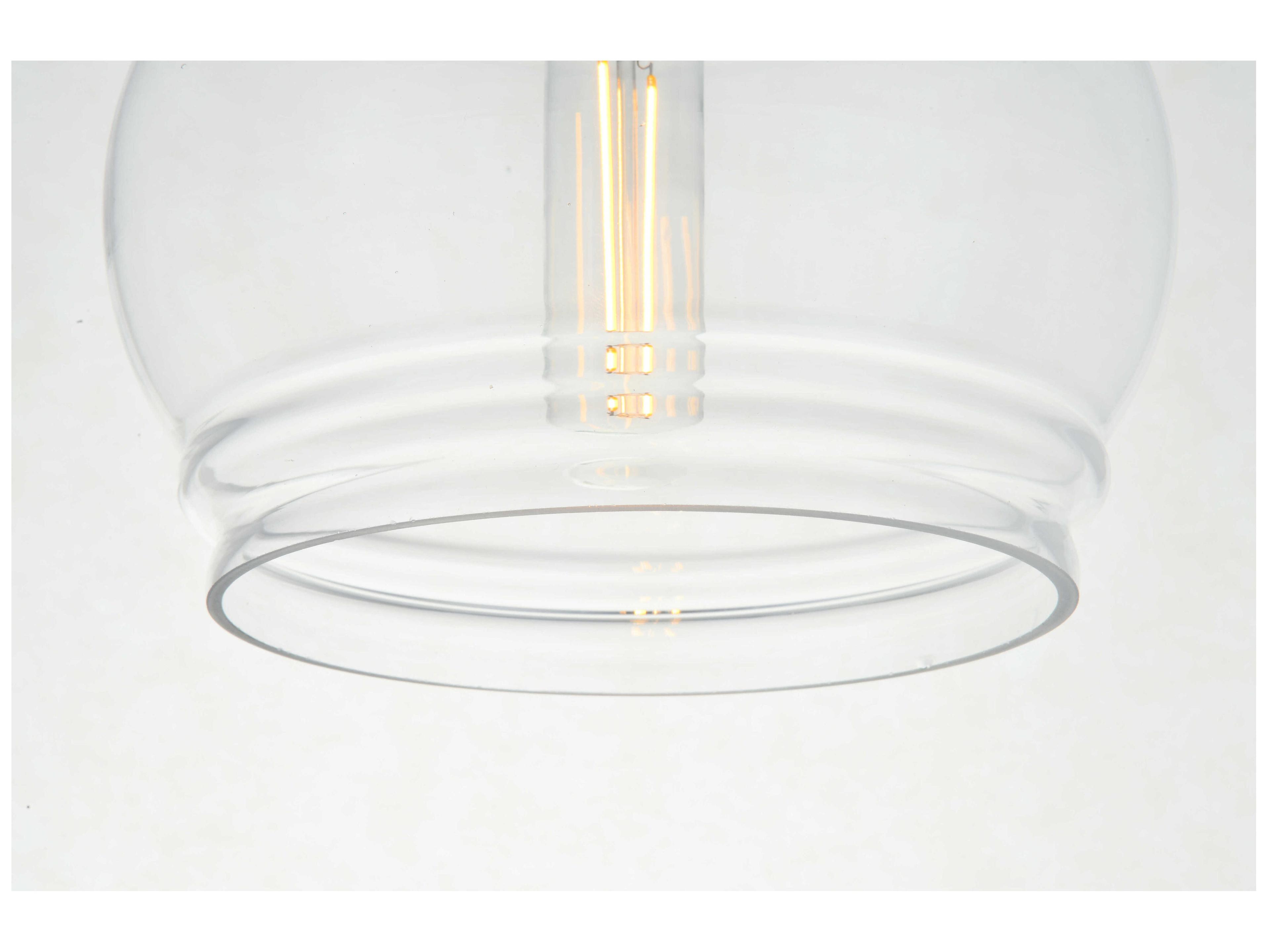 Elegant Lighting Kenna 1-Light Chrome Glass Mini Pendant