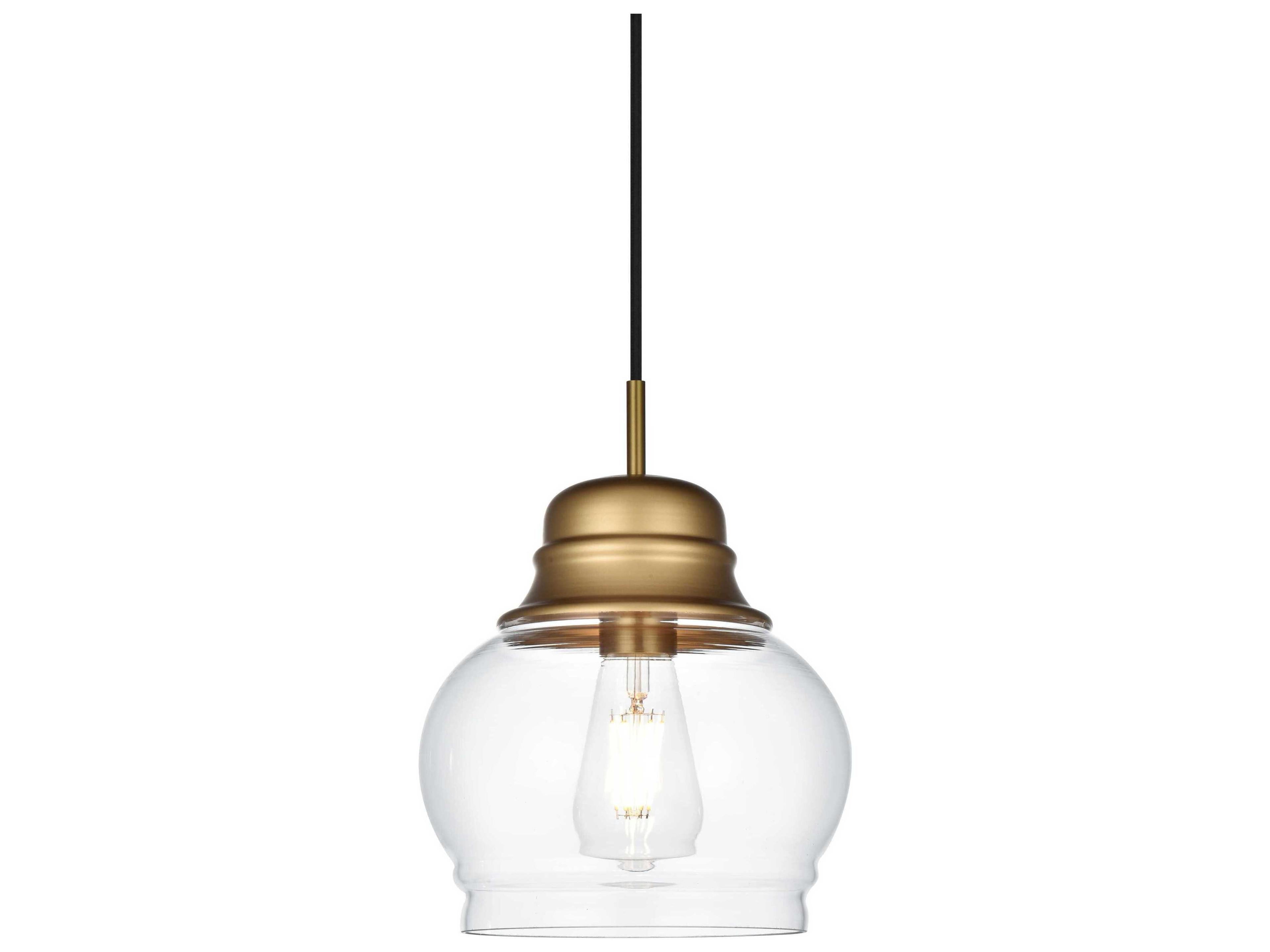 Elegant Lighting Kenna 1-Light Satin Gold Mini Pendant