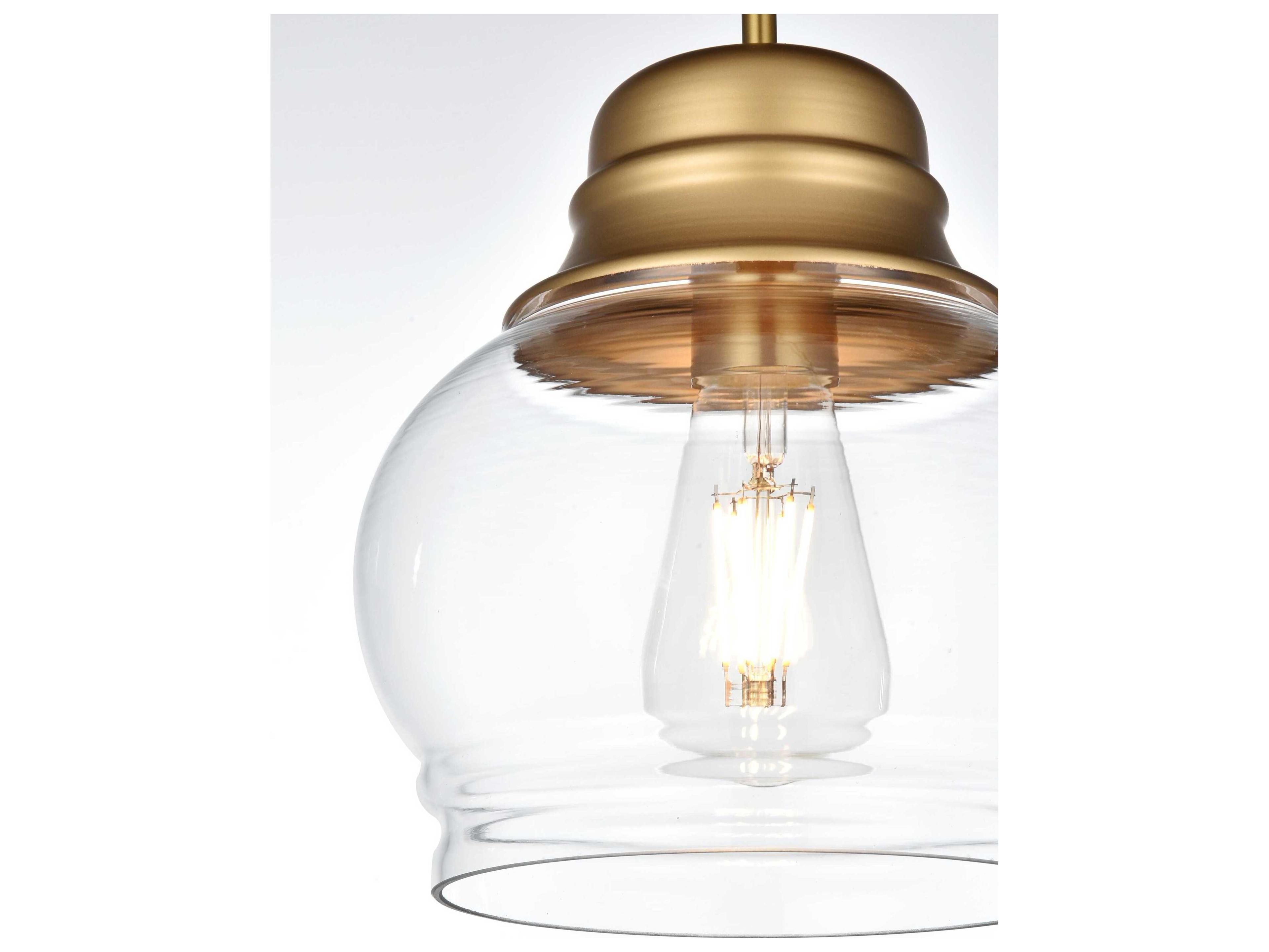 Elegant Lighting Kenna 1-Light Satin Gold Mini Pendant