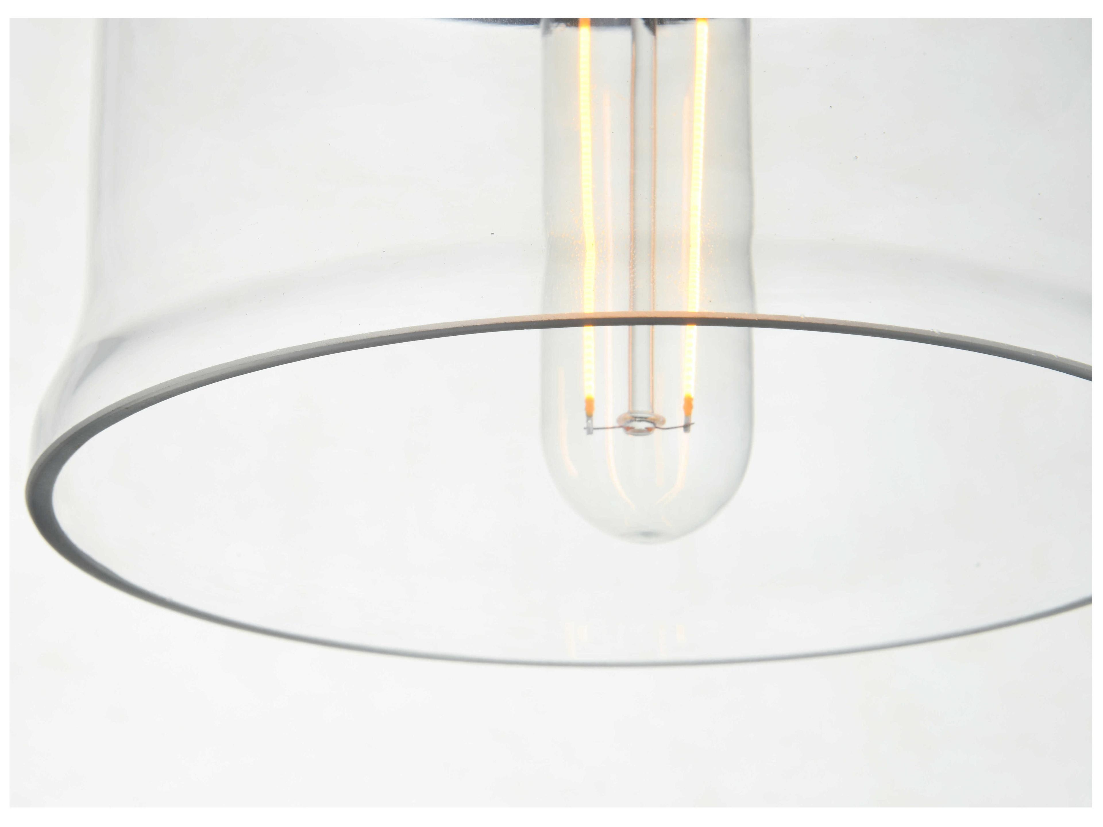 Elegant Lighting Kenna 1-Light Black Glass Mini Pendant