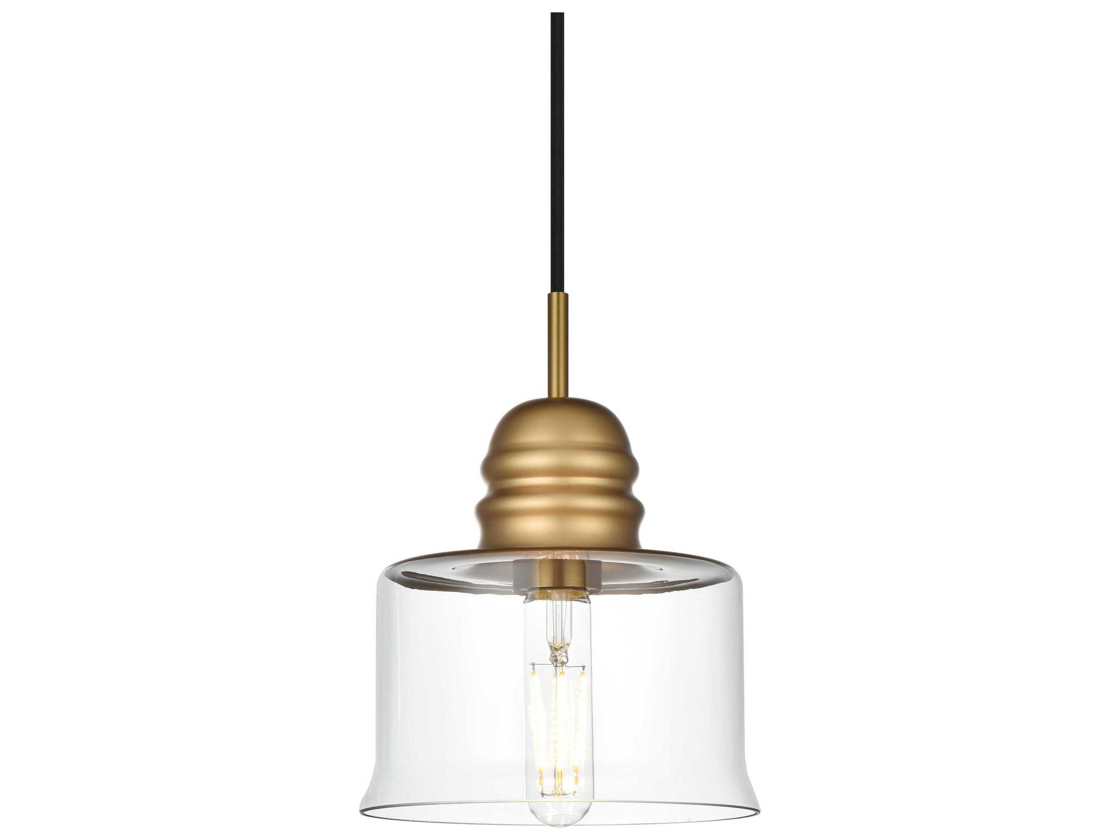 Elegant Lighting Kenna 1-Light Satin Gold Mini Pendant