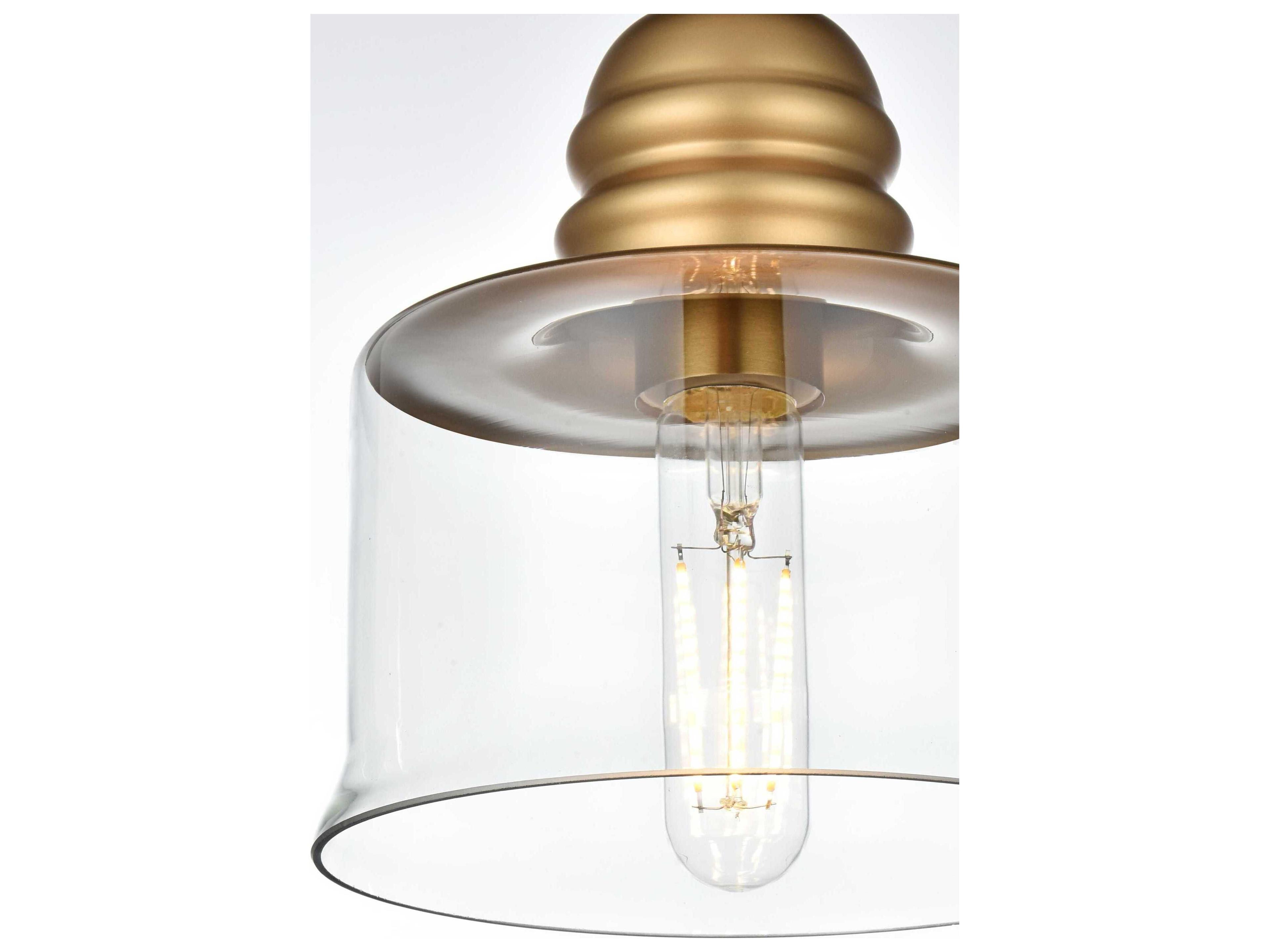 Elegant Lighting Kenna 1-Light Satin Gold Mini Pendant