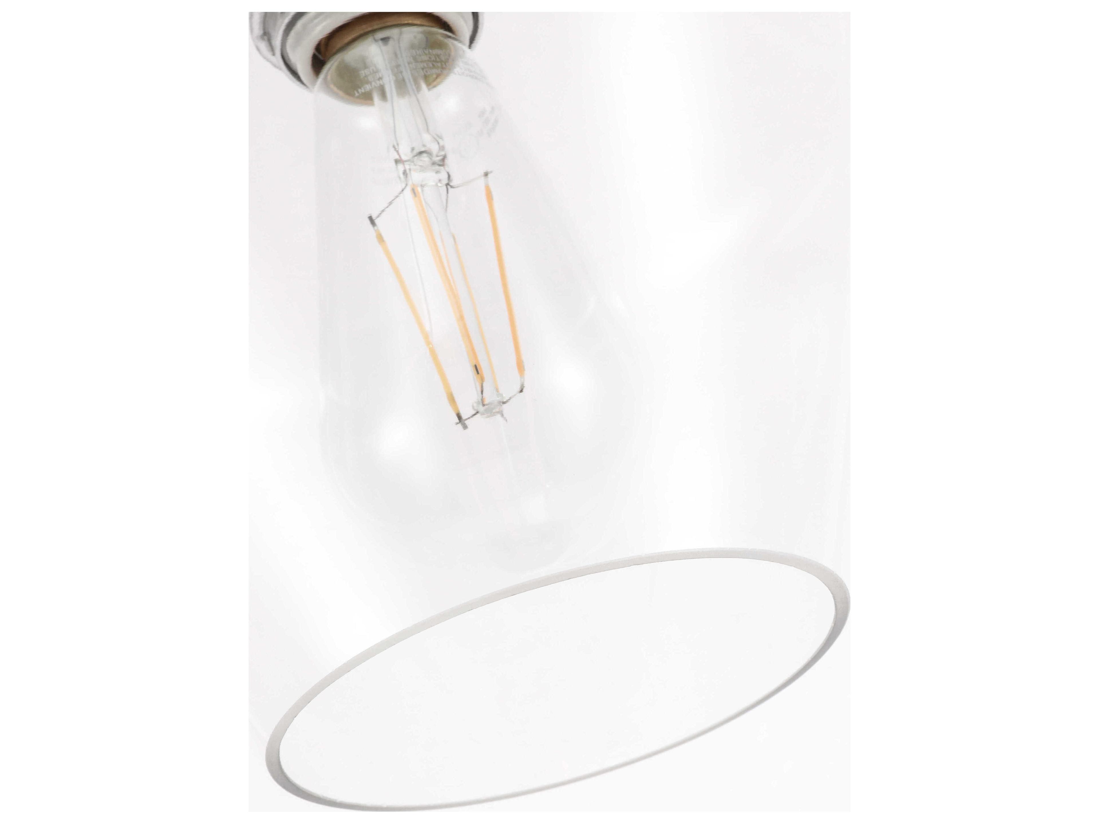 Elegant Lighting Gene 1-Light Chrome Glass Semi Flush Mount