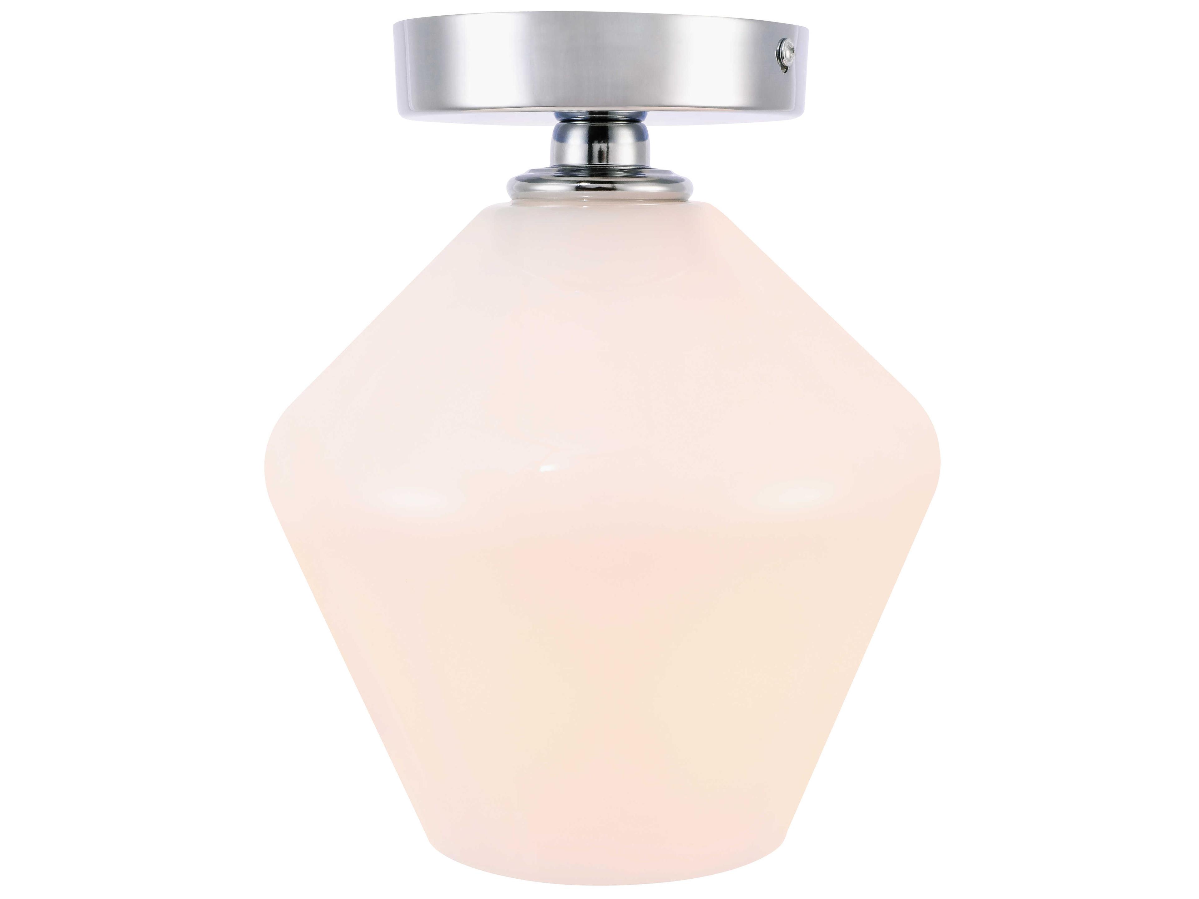 Gene 1-Light Chrome Glass Semi Flush Mount