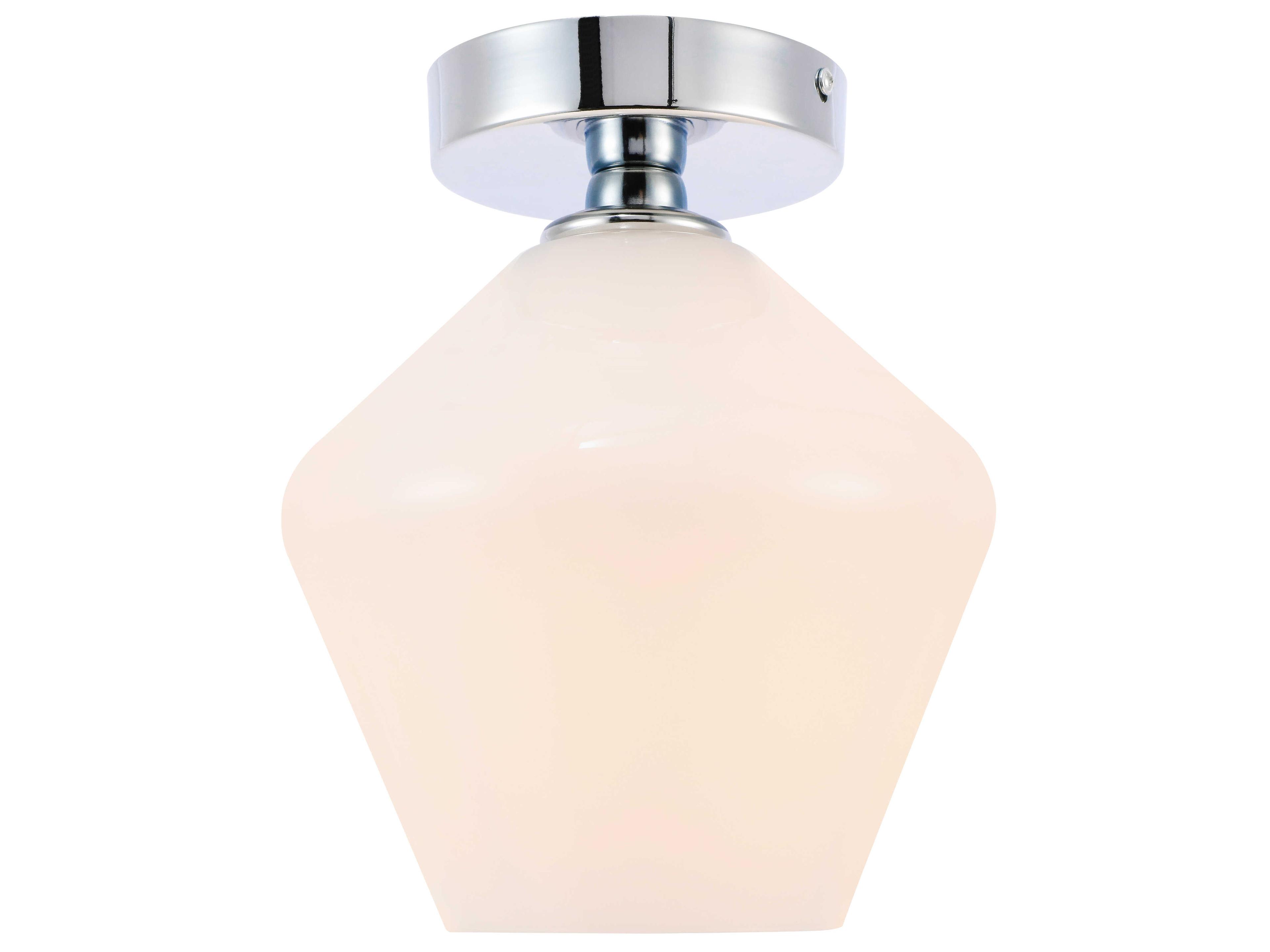 Elegant Lighting Gene 1-Light Chrome Glass Semi Flush Mount