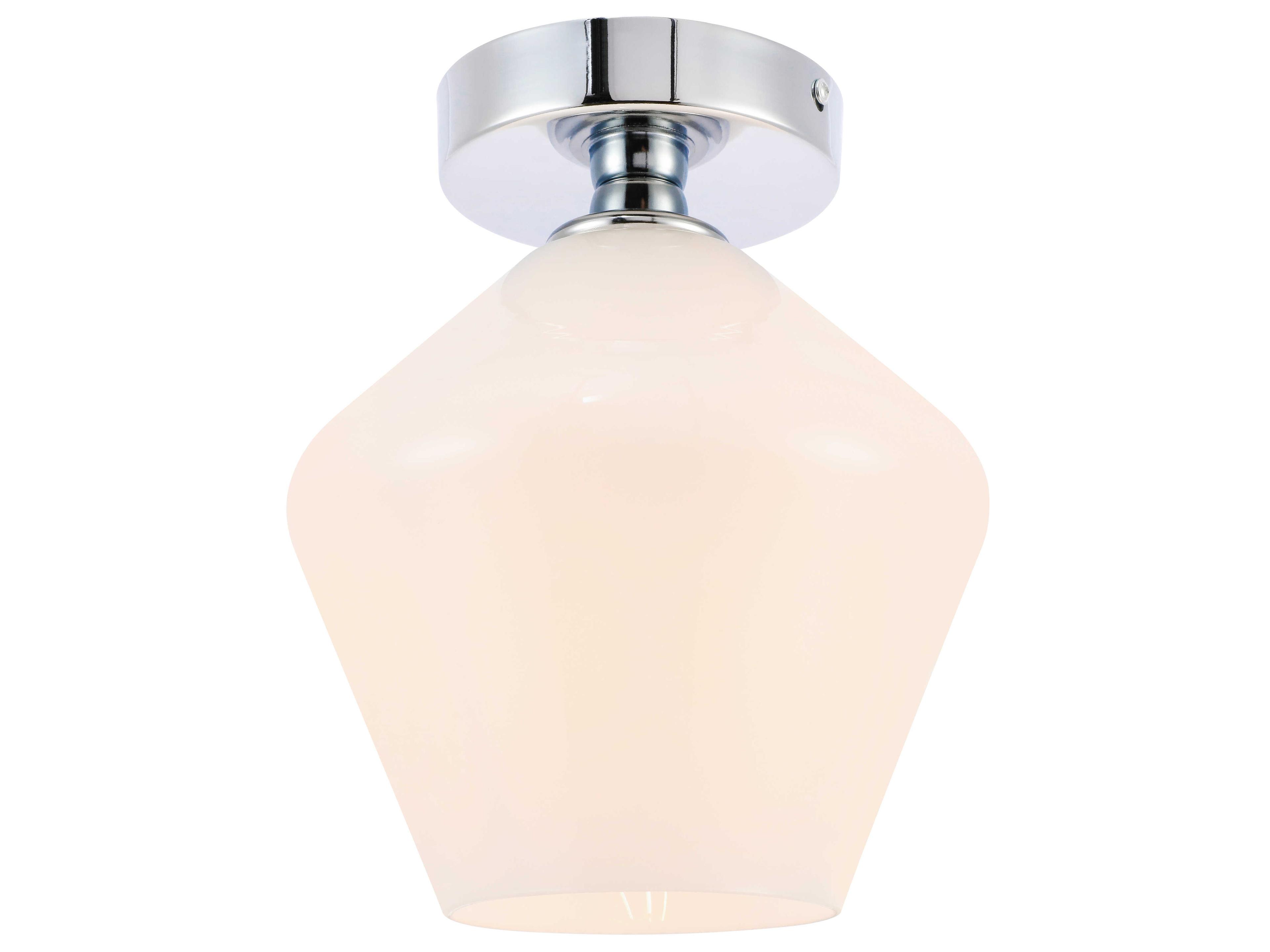 Elegant Lighting Gene 1-Light Chrome Glass Semi Flush Mount