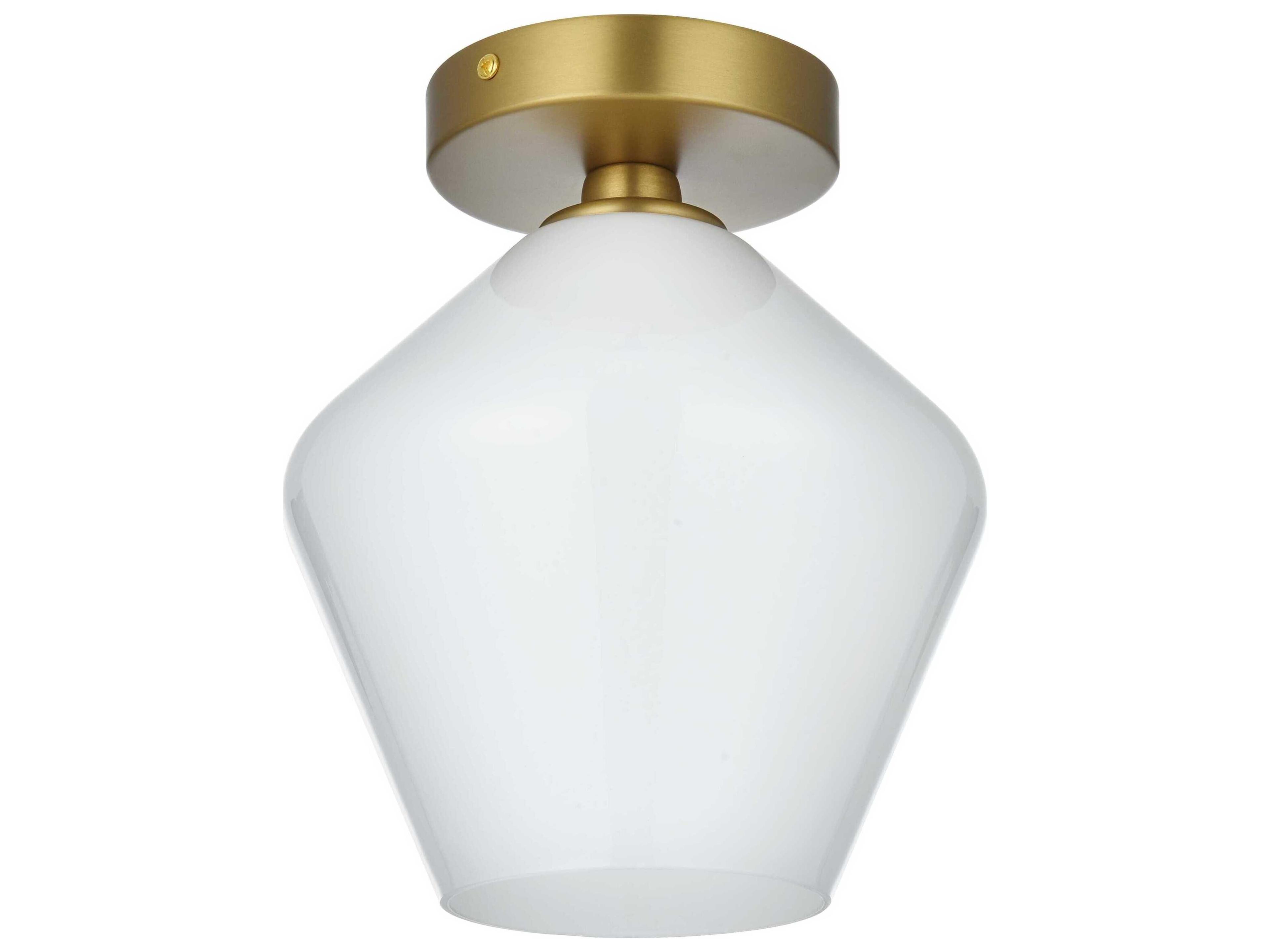 Elegant Lighting Gene 1-Light Satin Gold Semi Flush Mount