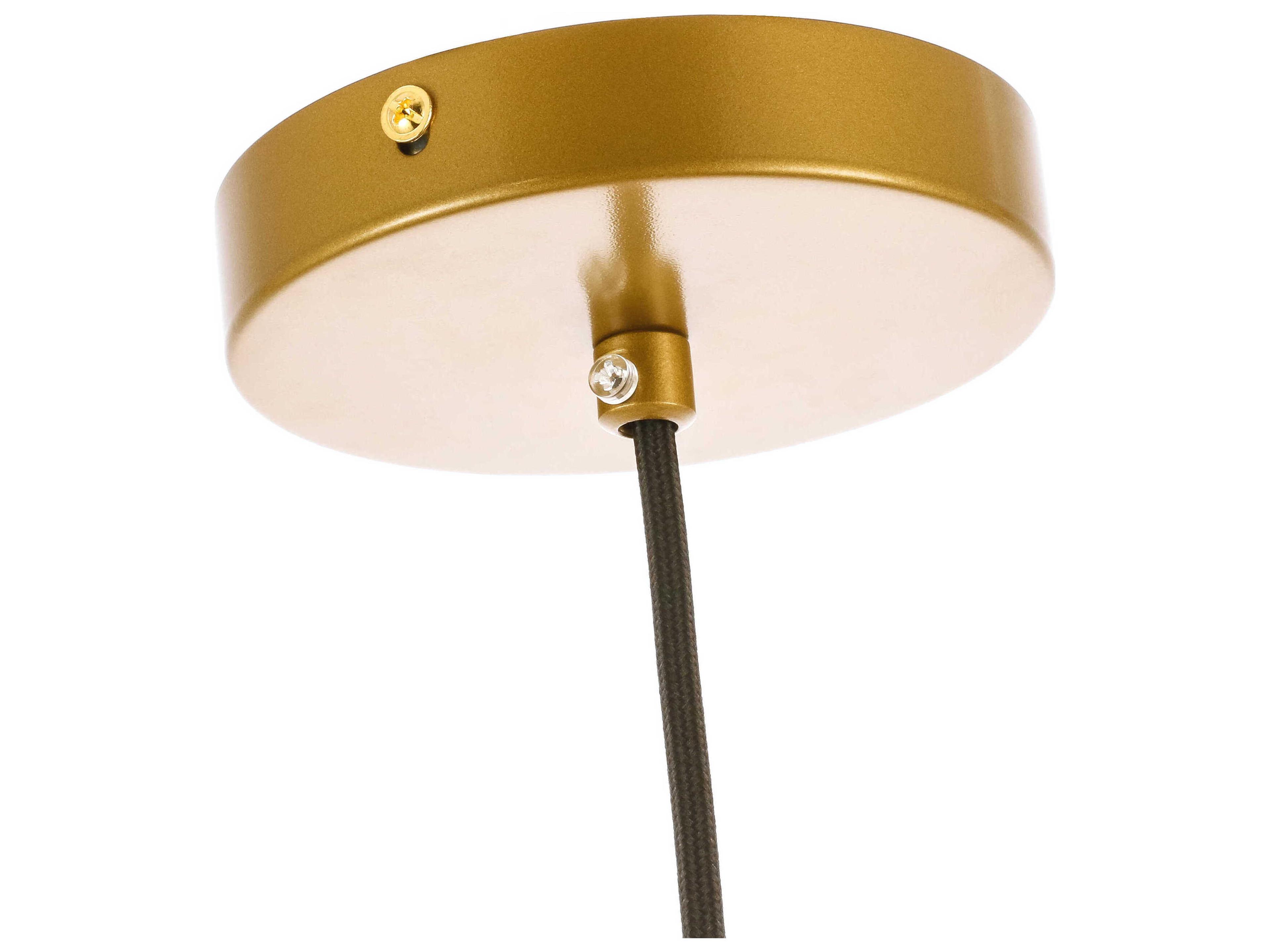 Elegant Lighting Gene 1-Light Brass Glass Mini Pendant