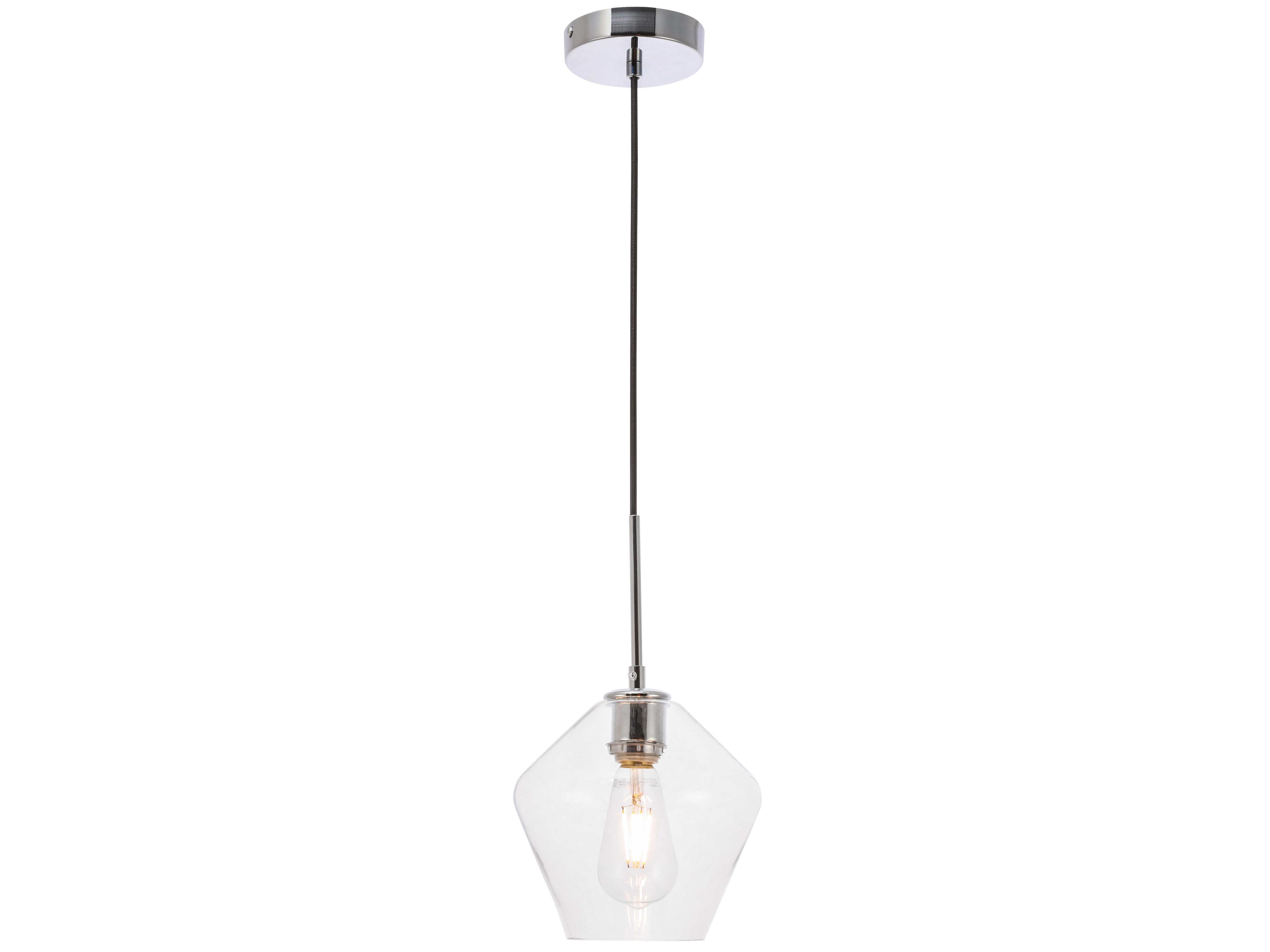 Gene 1-Light Chrome Glass Mini Pendant