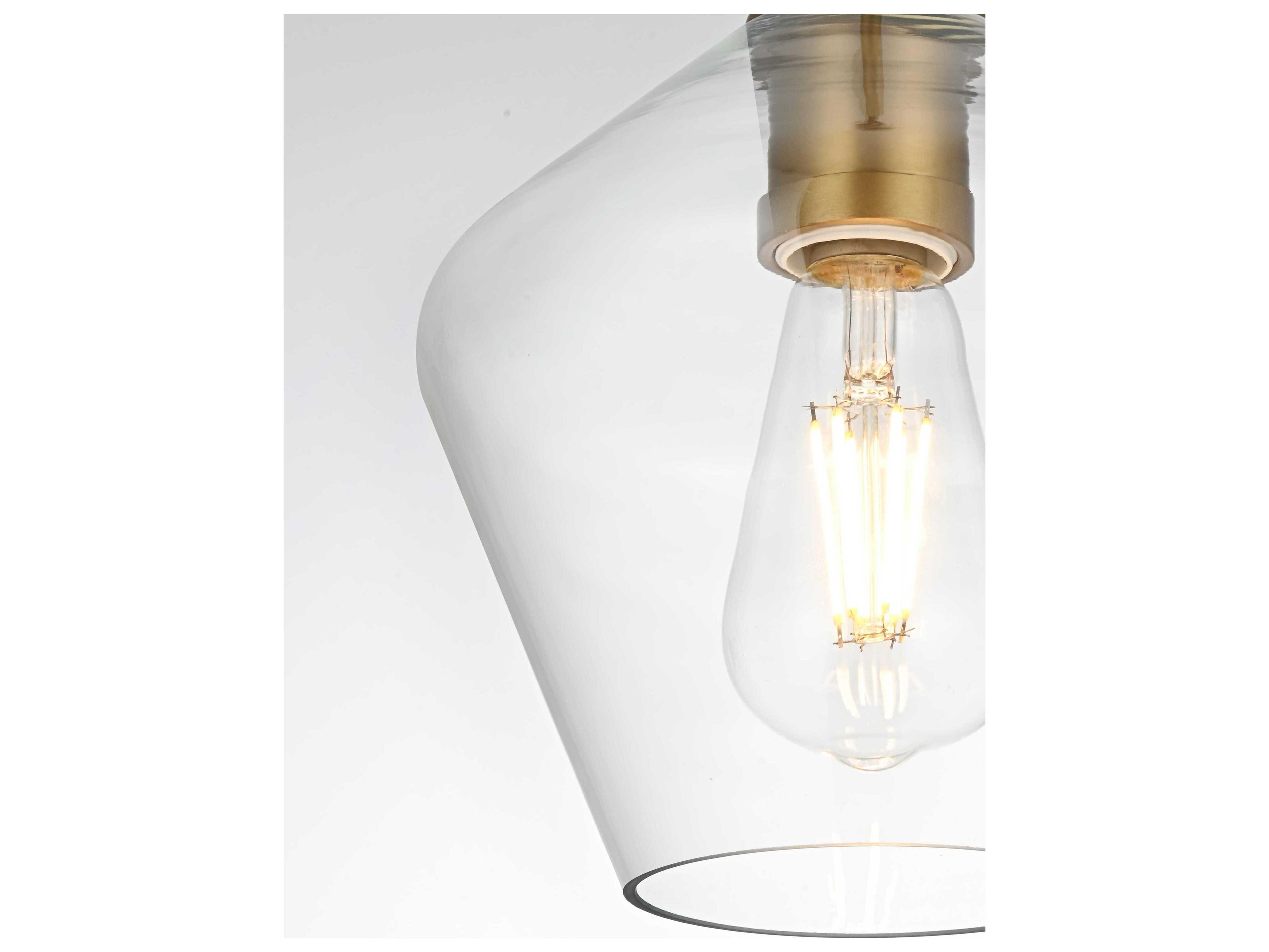 Elegant Lighting Gene 1-Light Satin Gold Mini Pendant