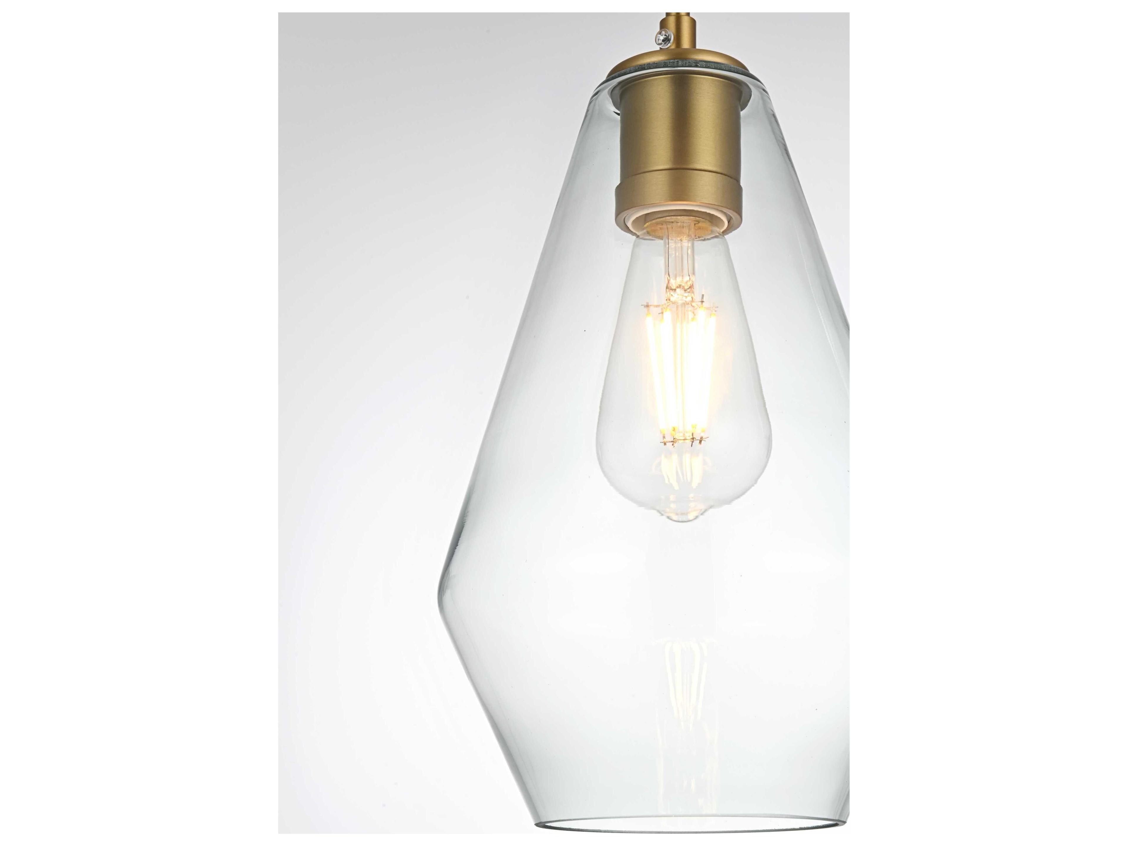 Elegant Lighting Gene 1-Light Satin Gold Mini Pendant
