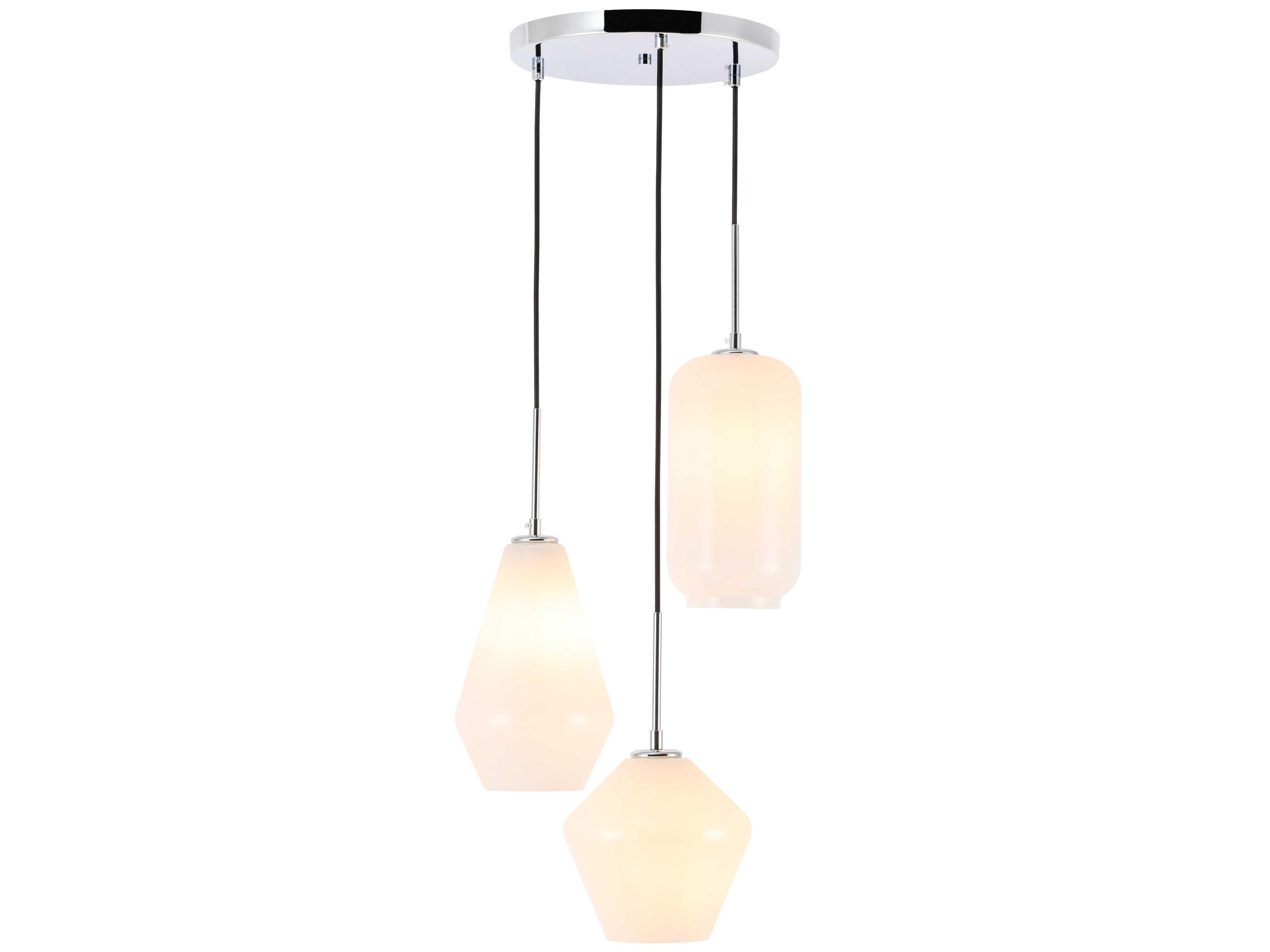 Gene 3-Light Chrome Glass Pendant