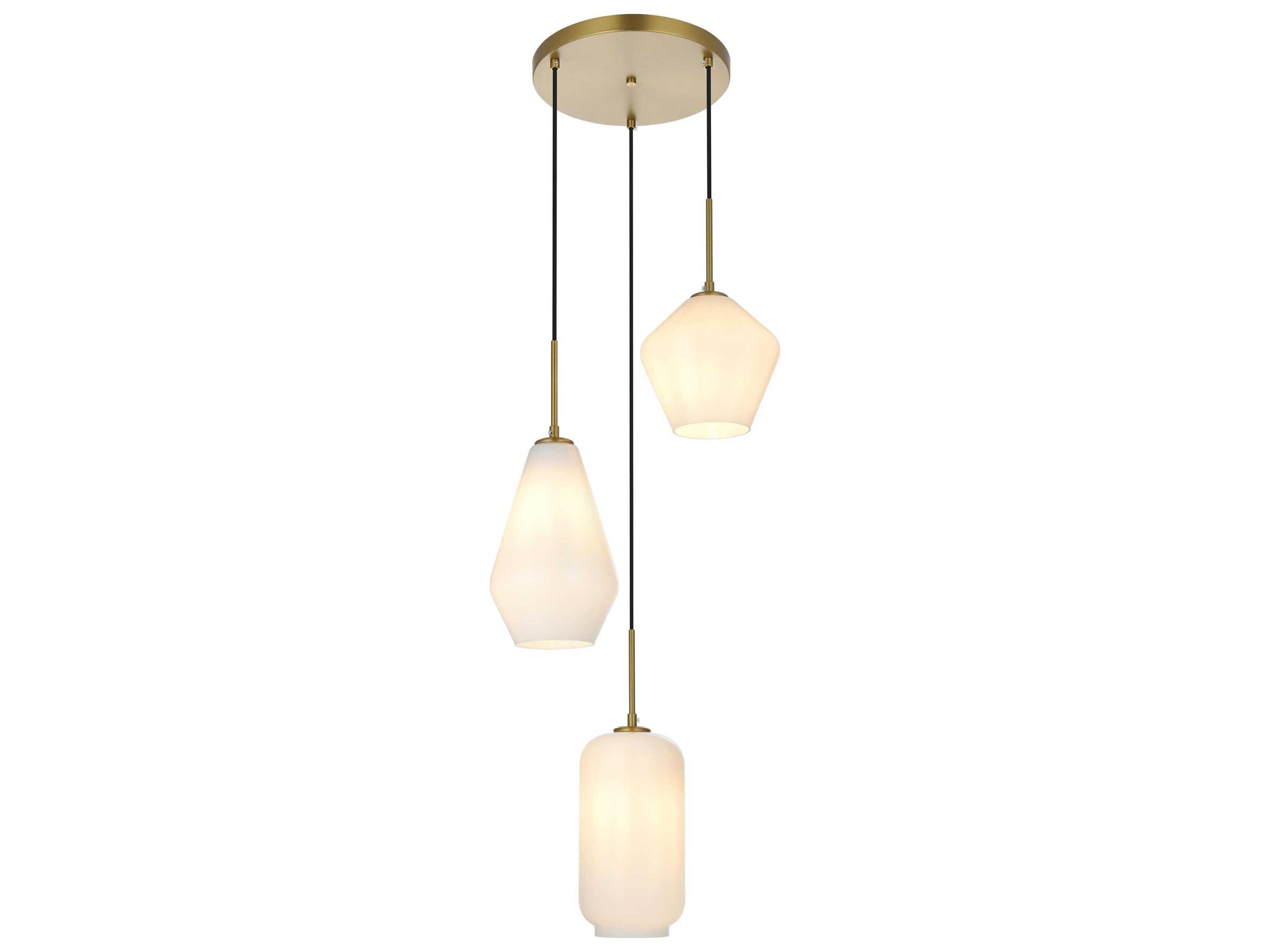 Gene 3-Light Satin Gold Pendant