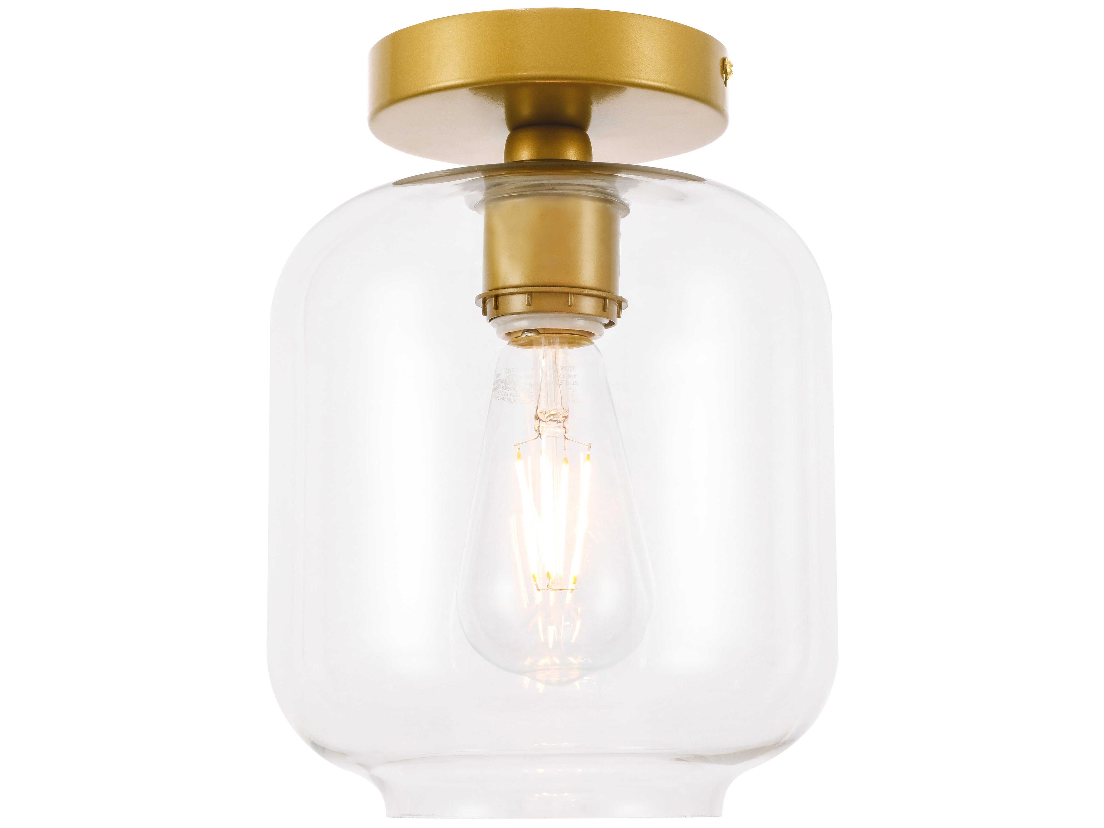 Collier 1-Light Brass Semi Flush Mount