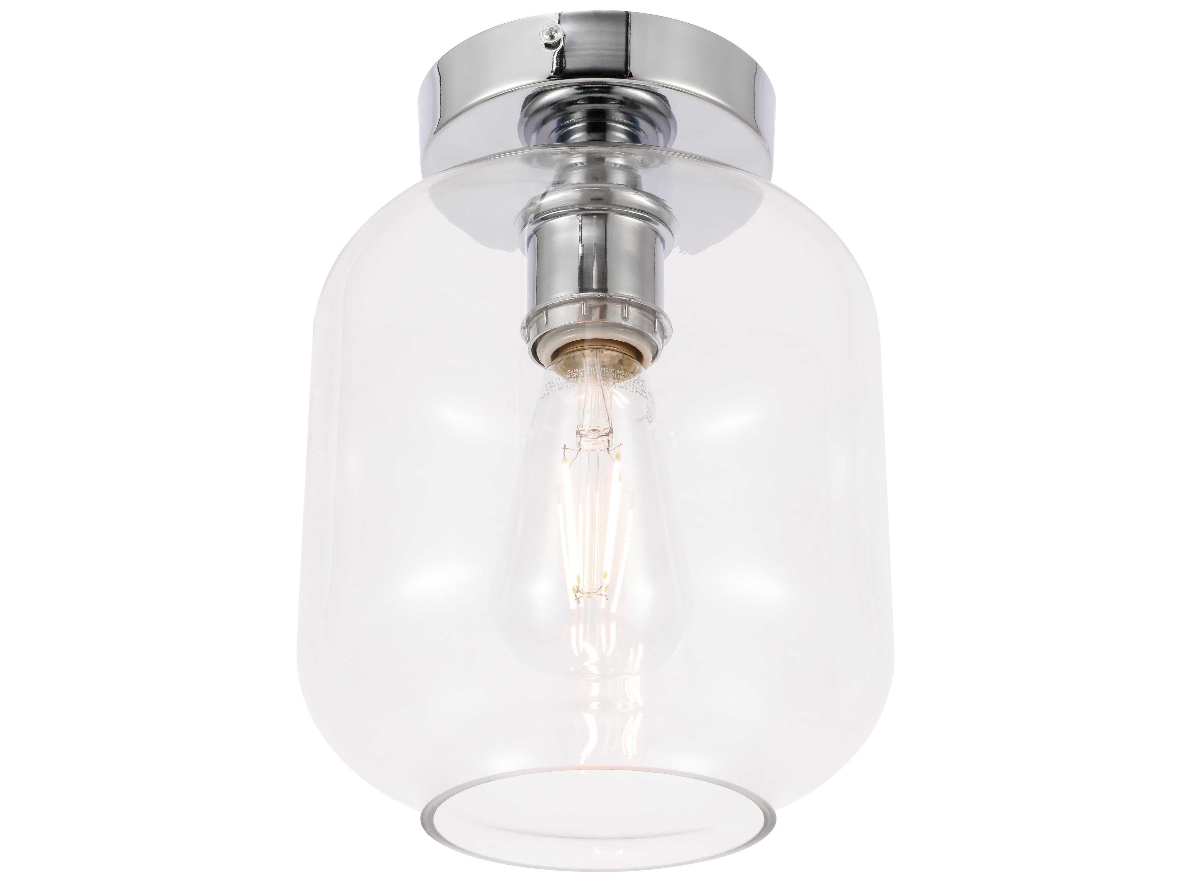 Elegant Lighting Collier 1-Light Chrome Semi Flush Mount
