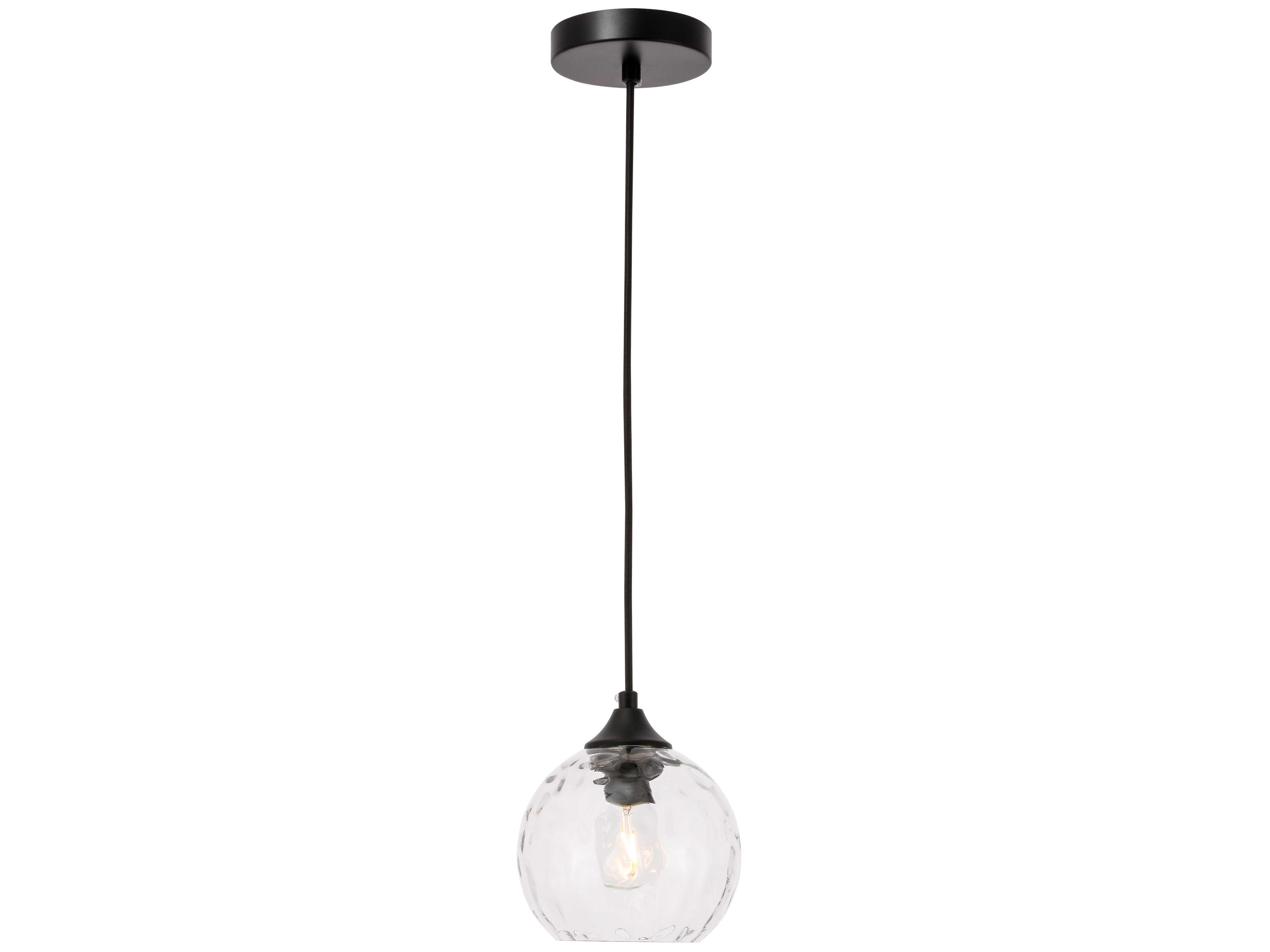 Cashel 1-Light Black Glass Globe Mini Pendant