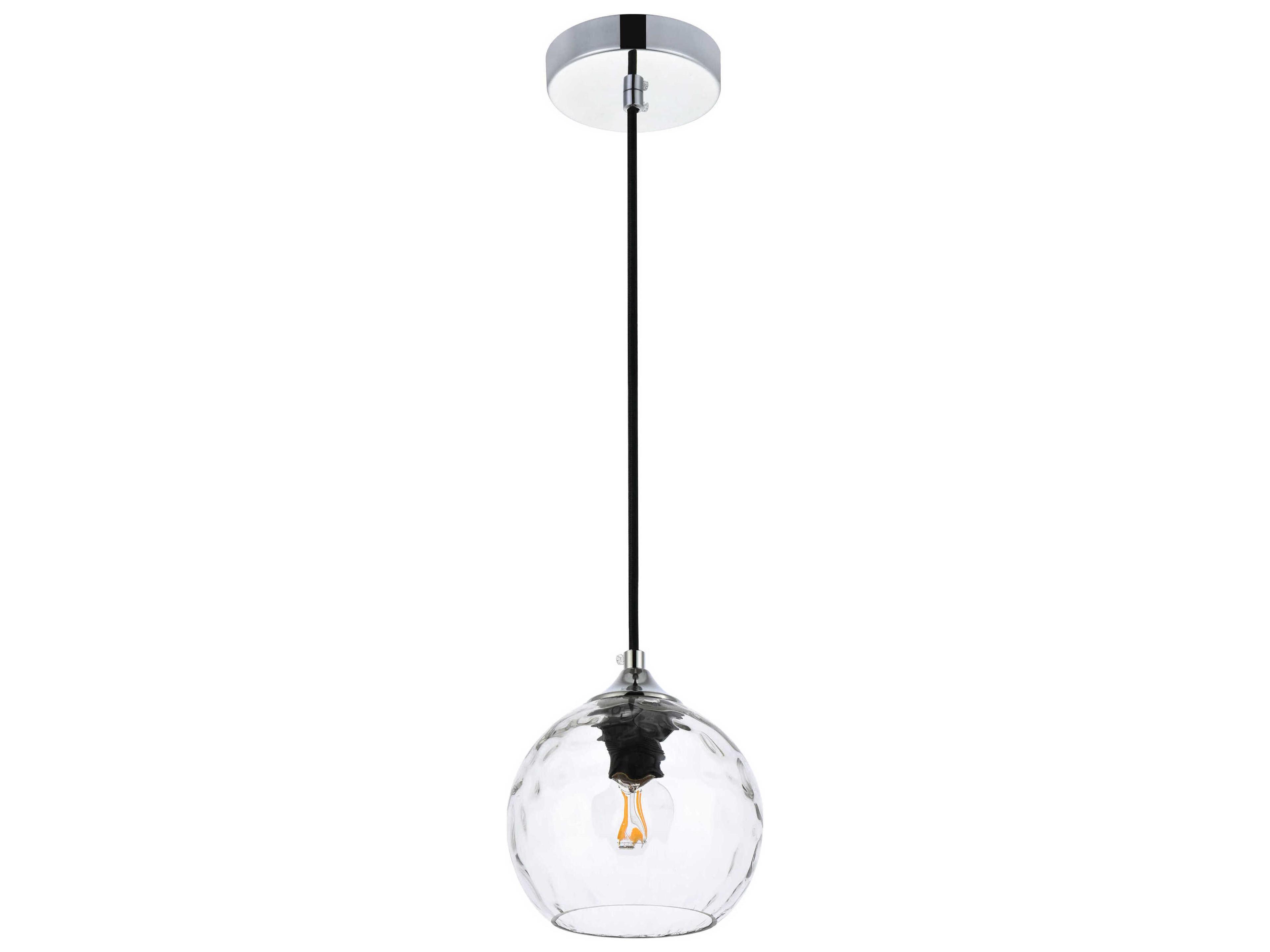 Elegant Lighting Cashel 1-Light Chrome And Clear Glass Globe Mini Pendant