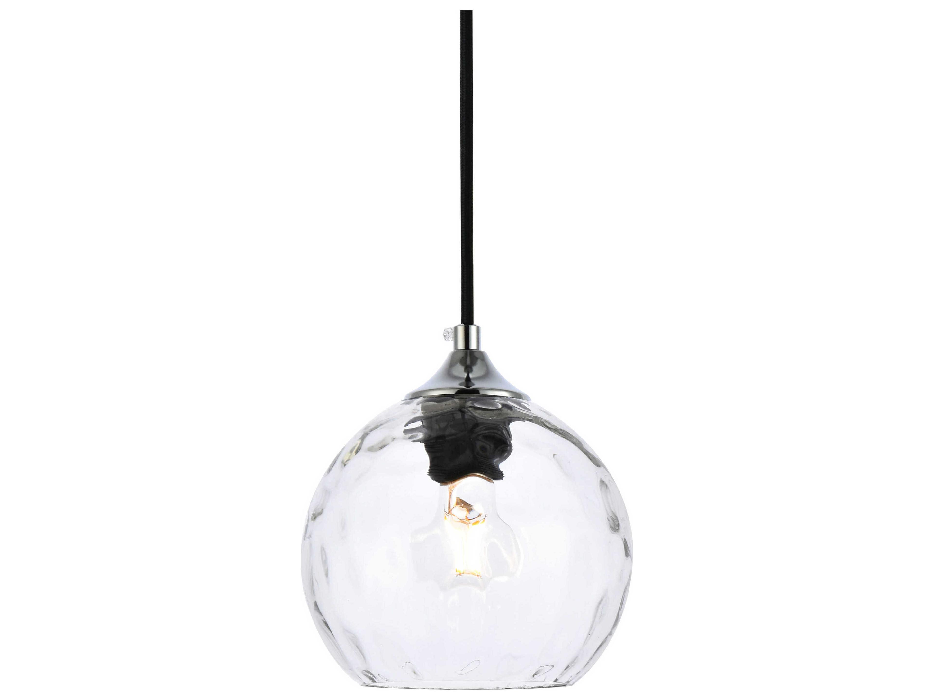 Elegant Lighting Cashel 1-Light Chrome And Clear Glass Globe Mini Pendant