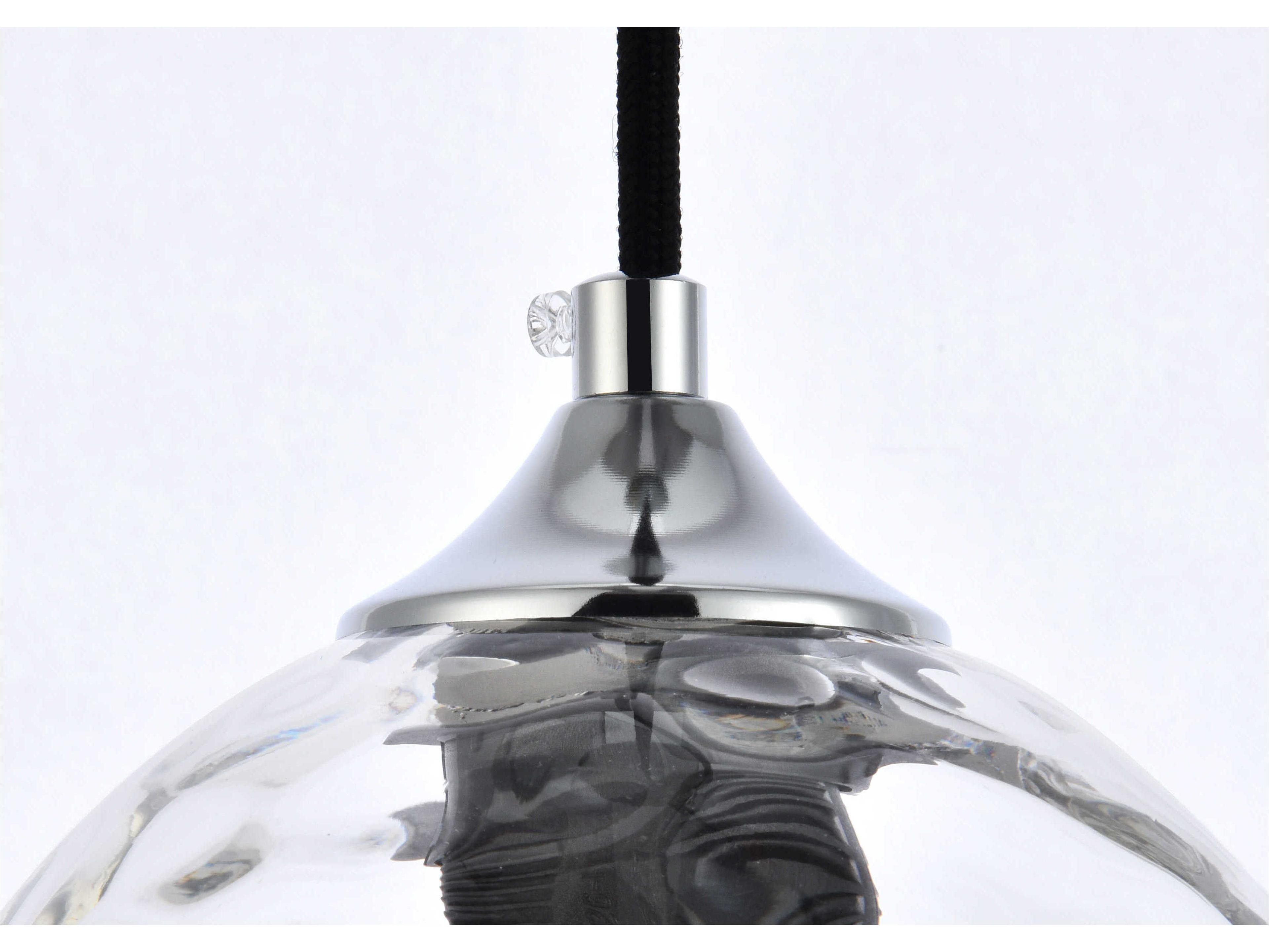 Elegant Lighting Cashel 1-Light Chrome And Clear Glass Globe Mini Pendant