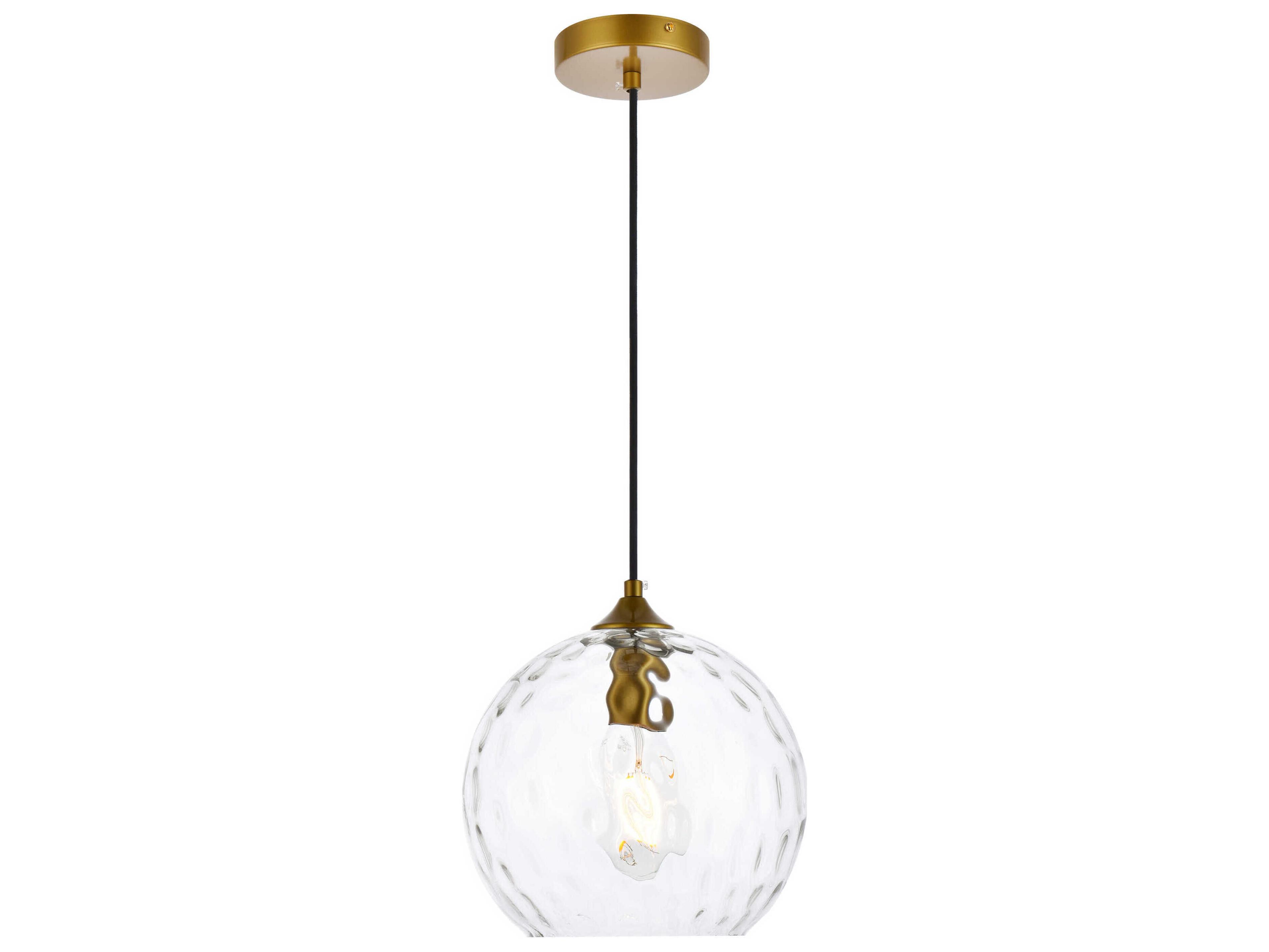 Cashel 1-Light Brass And Clear Glass Globe Mini Pendant